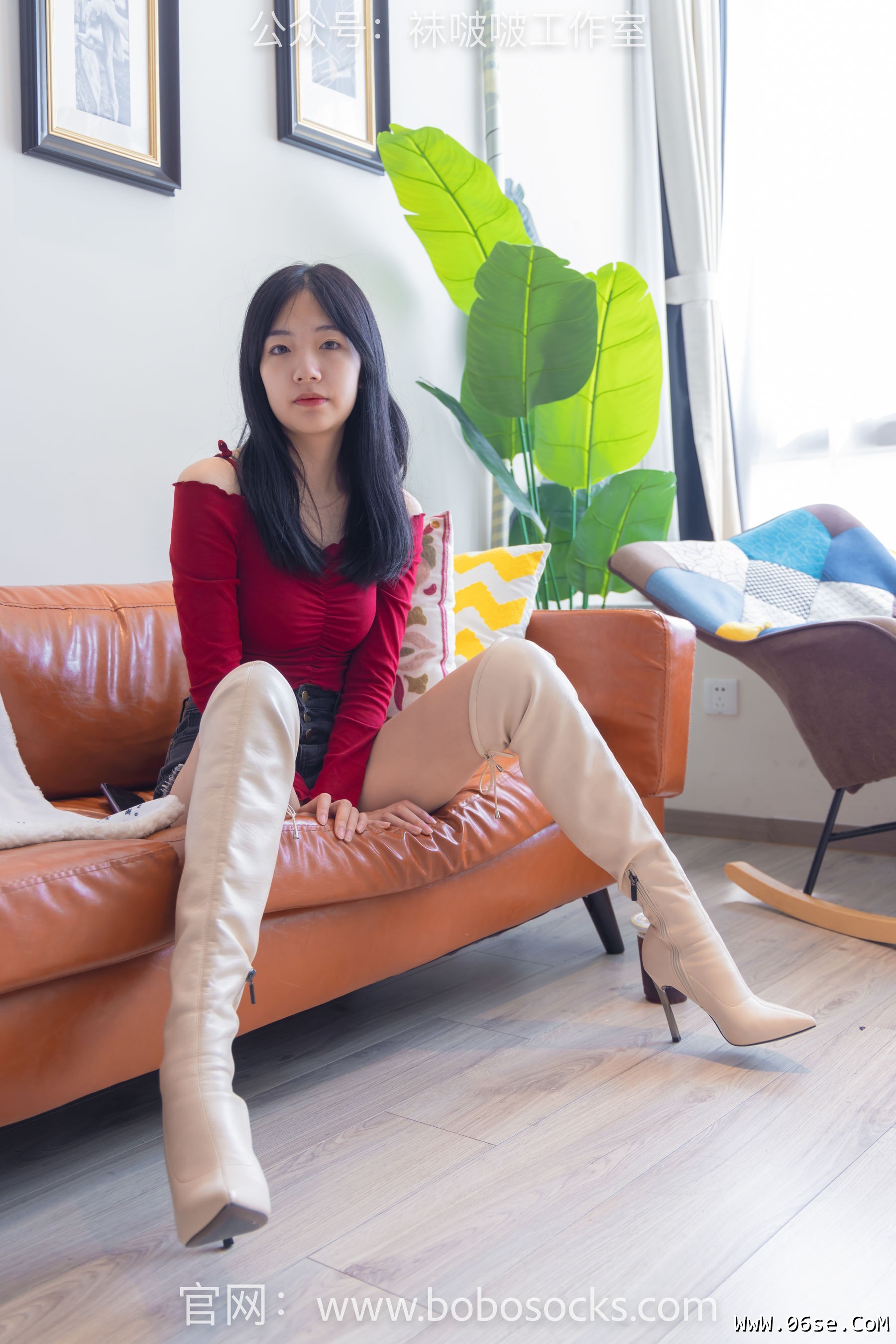 图片[57]-BoBoSocks袜啵啵 No.120 小甜豆-高跟长靴、白棉袜、裸足[170P]-六色网