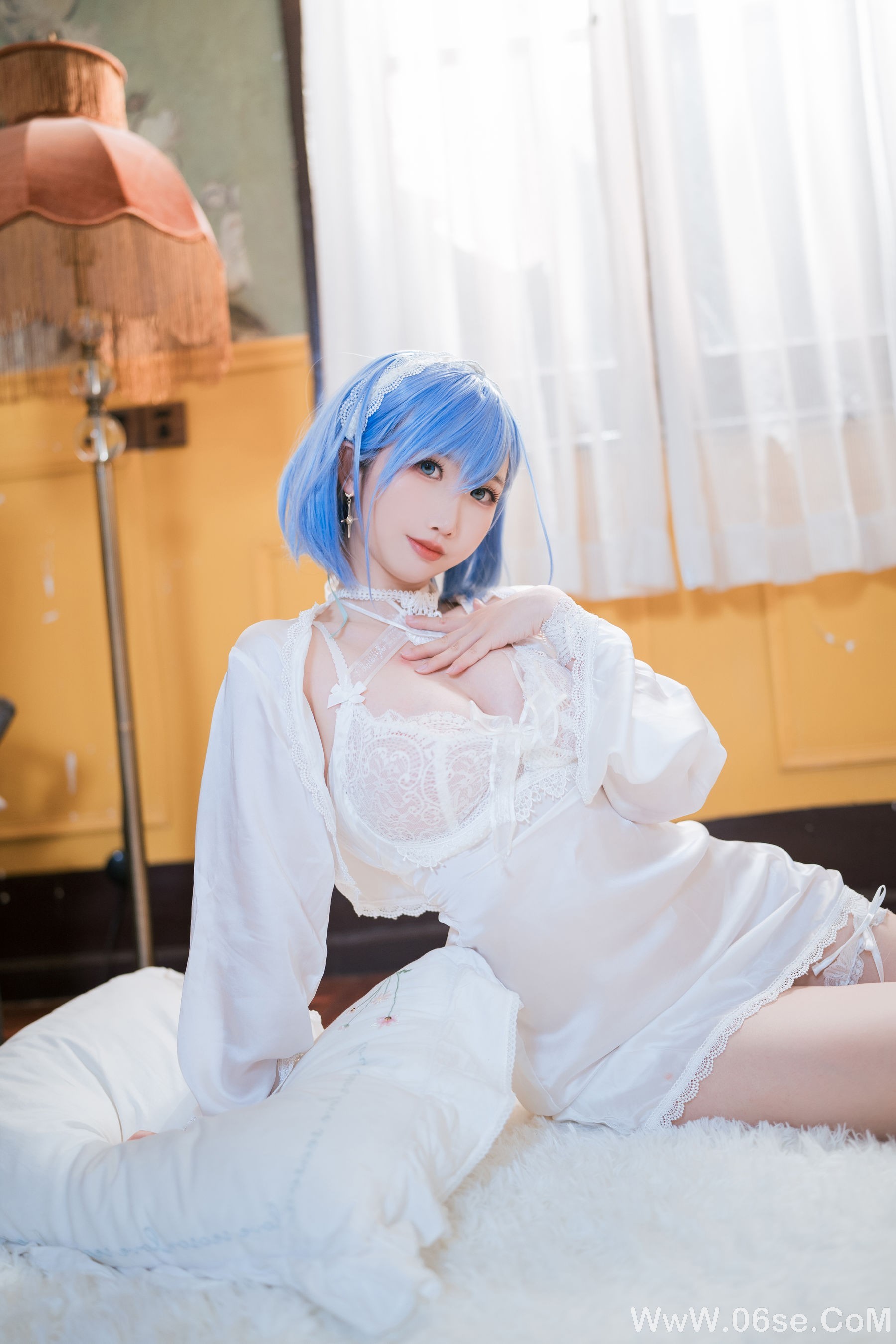 图片[40]-可爱人气Coser 面饼仙儿 – 碧蓝航线 恰巴耶夫睡衣[43P]-六色网