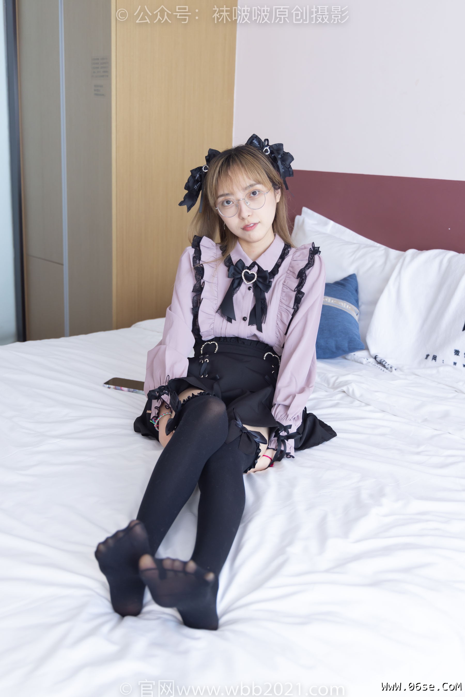 图片[100]-BoBoSocks袜啵啵 No.247 稚予 -皮鞋、黑丝大腿袜、地雷系女友[159P]-六色网