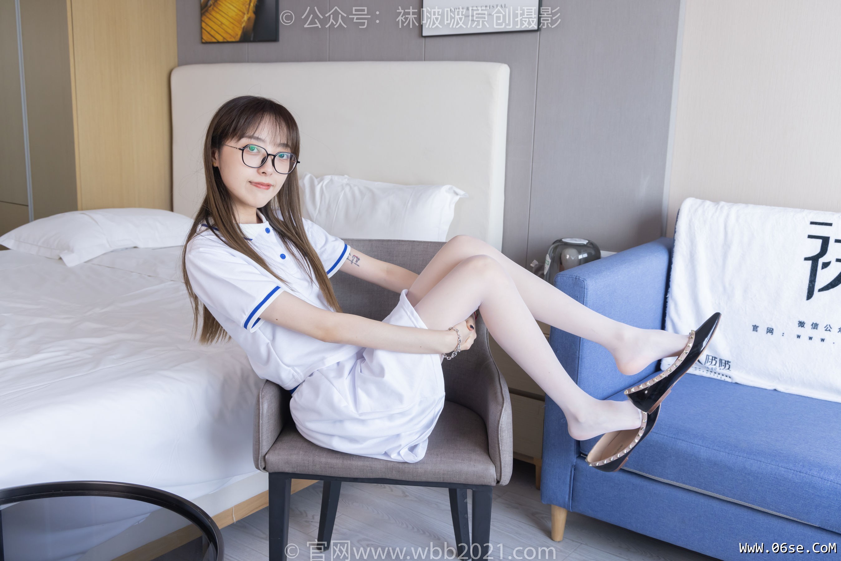 图片[122]-BoBoSocks袜啵啵 No.344 稚予 -板鞋、平底鞋、白丝[150P]-六色网