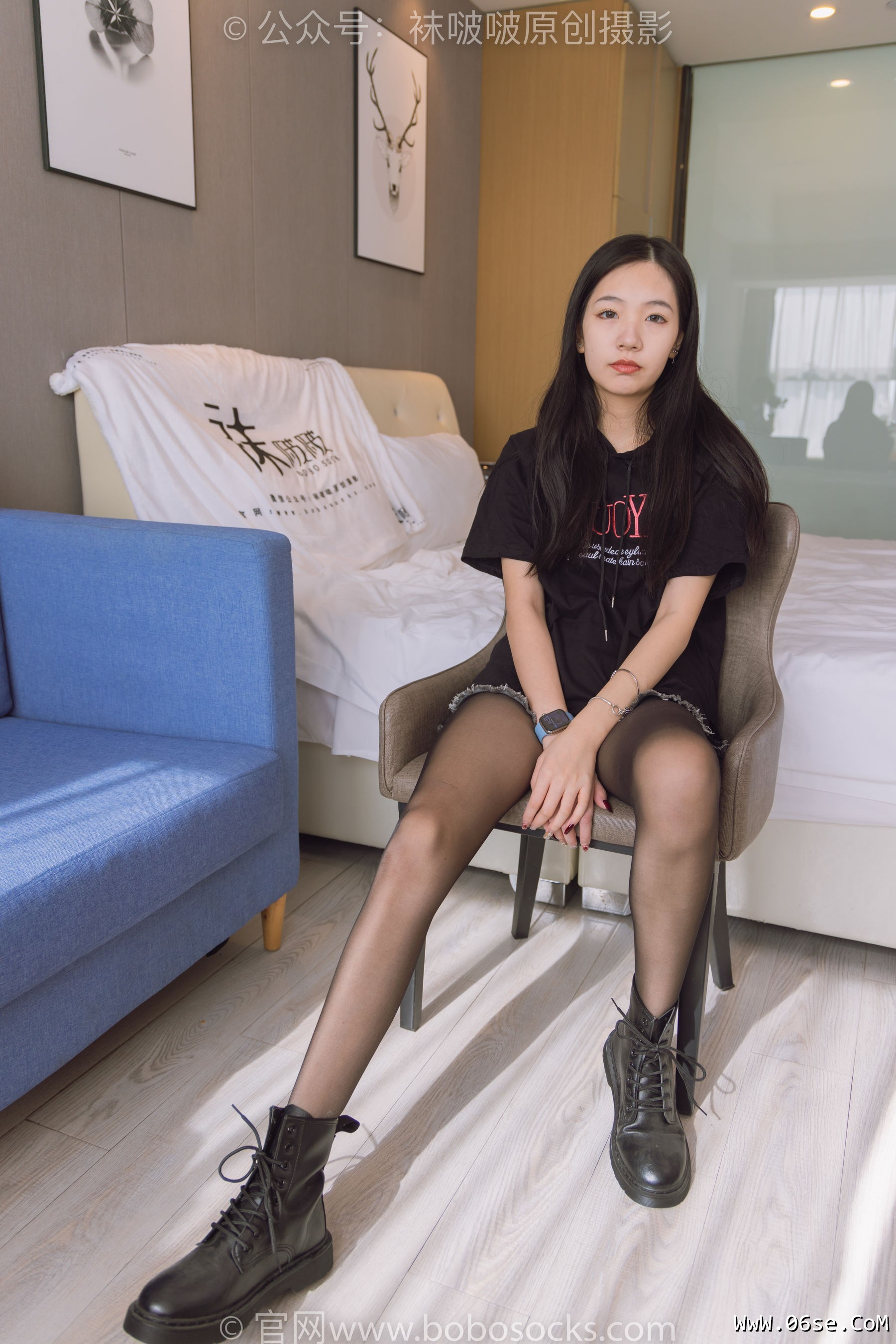 图片[46]-BoBoSocks袜啵啵 No.203 三双靴子、黑丝、网袜[144P]-六色网