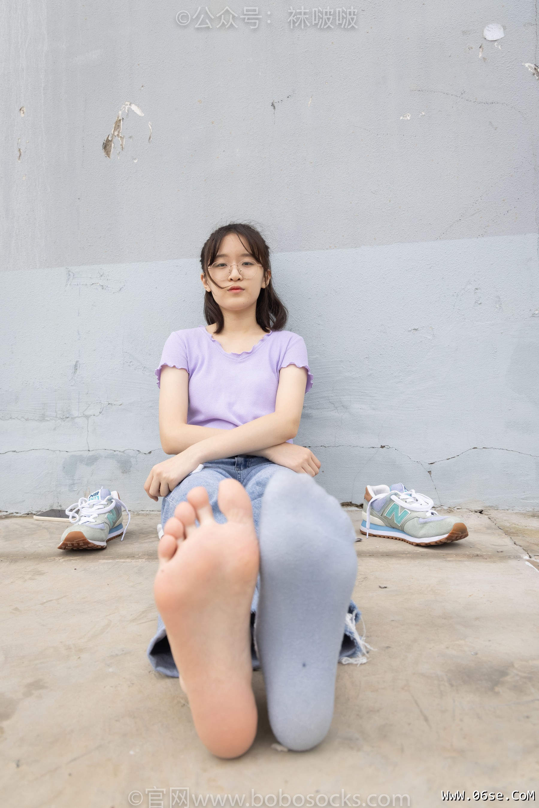 图片[102]-BoBoSocks袜啵啵 No.020 熊熊-NB运动鞋、蓝色短棉袜、裸足[150P]-六色网