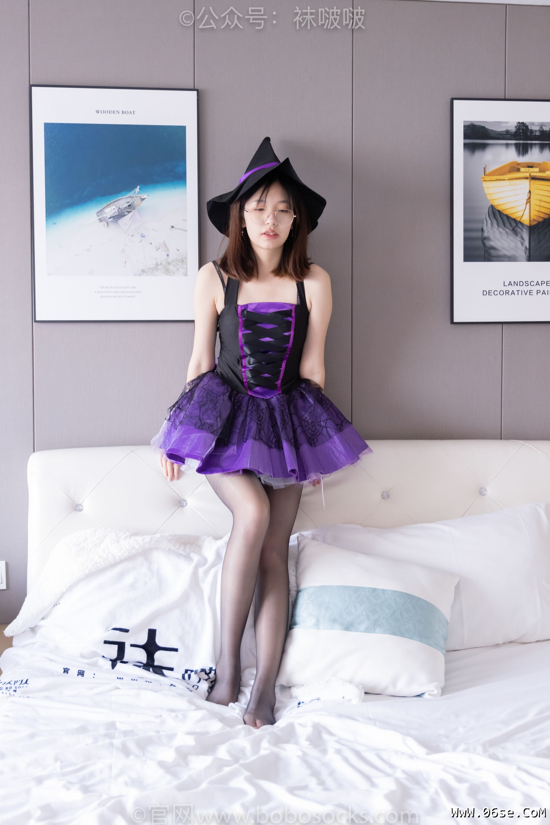 图片[123]-BoBoSocks袜啵啵 No.045 小甜豆-小魔女装、高跟凉鞋、油亮黑丝[131P]-六色网