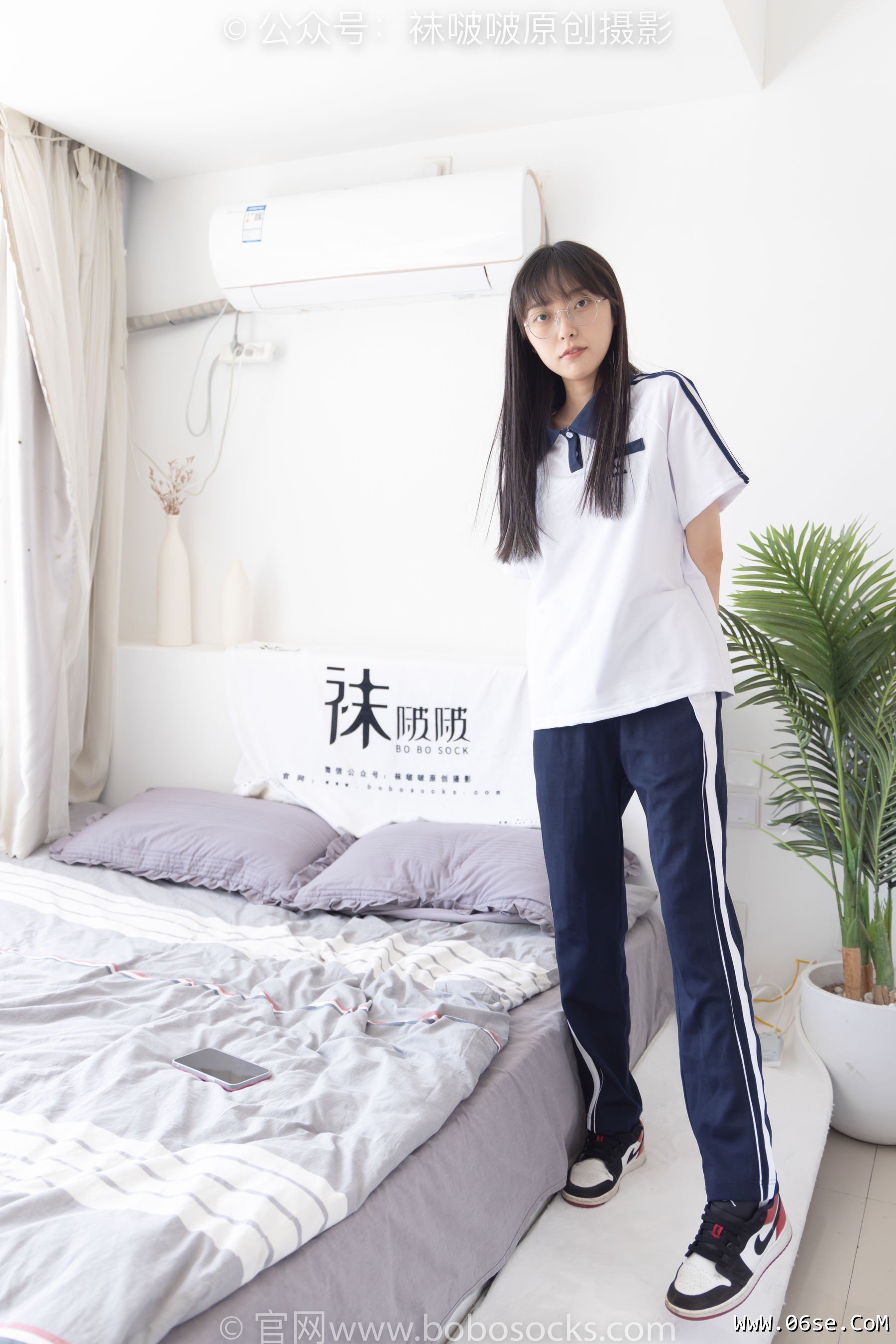 图片[49]-BoBoSocks袜啵啵 No.207 稚予 -aj板鞋、白棉袜、油亮白丝、校服裤里丝[140P]-六色网