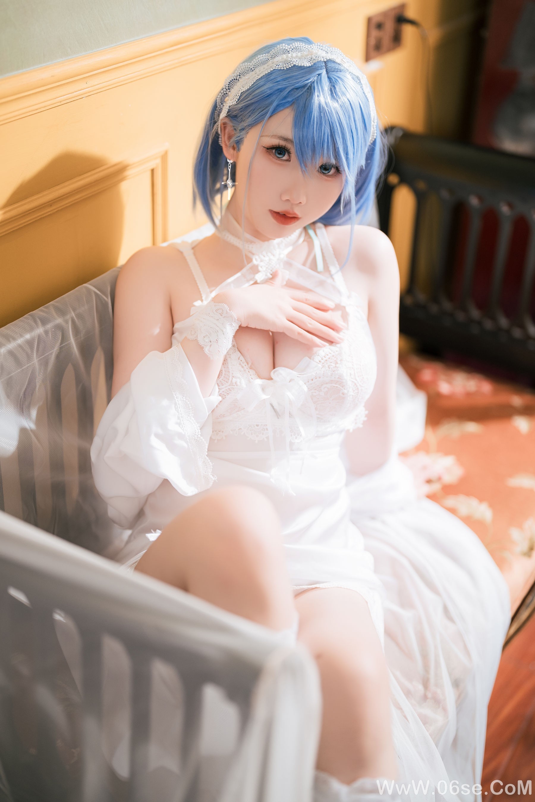图片[10]-可爱人气Coser 面饼仙儿 – 碧蓝航线 恰巴耶夫睡衣[43P]-六色网