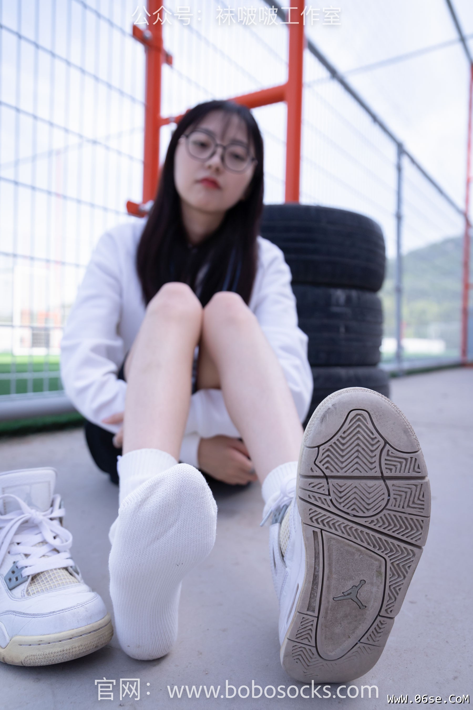 图片[48]-BoBoSocks袜啵啵 No.103 稚予-AJ篮球鞋、白棉袜、裸足[134P]-六色网