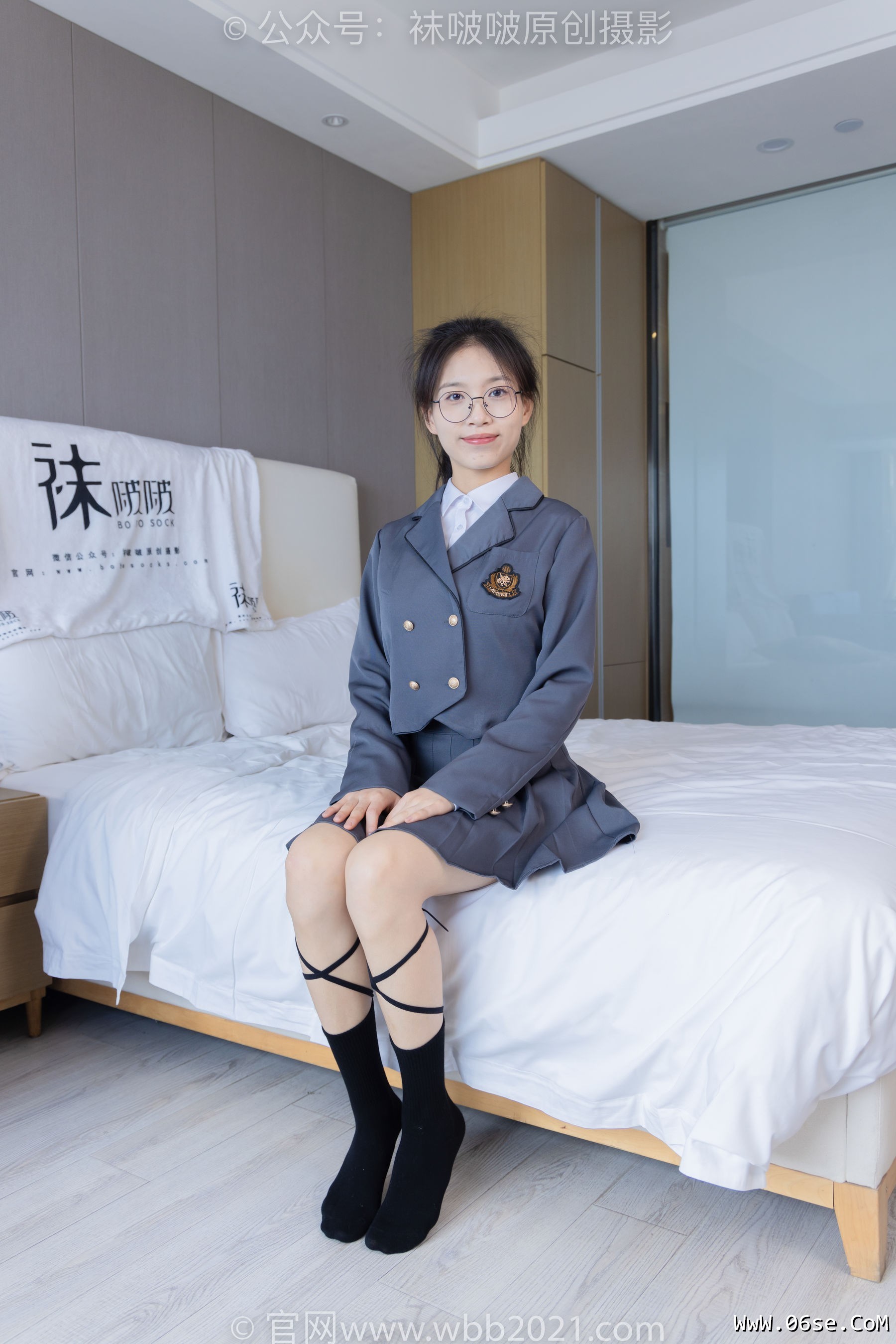 图片[115]-BoBoSocks袜啵啵 No.268 芝士 -黑皮鞋、绑带黑棉袜、学院制服[139P]-六色网
