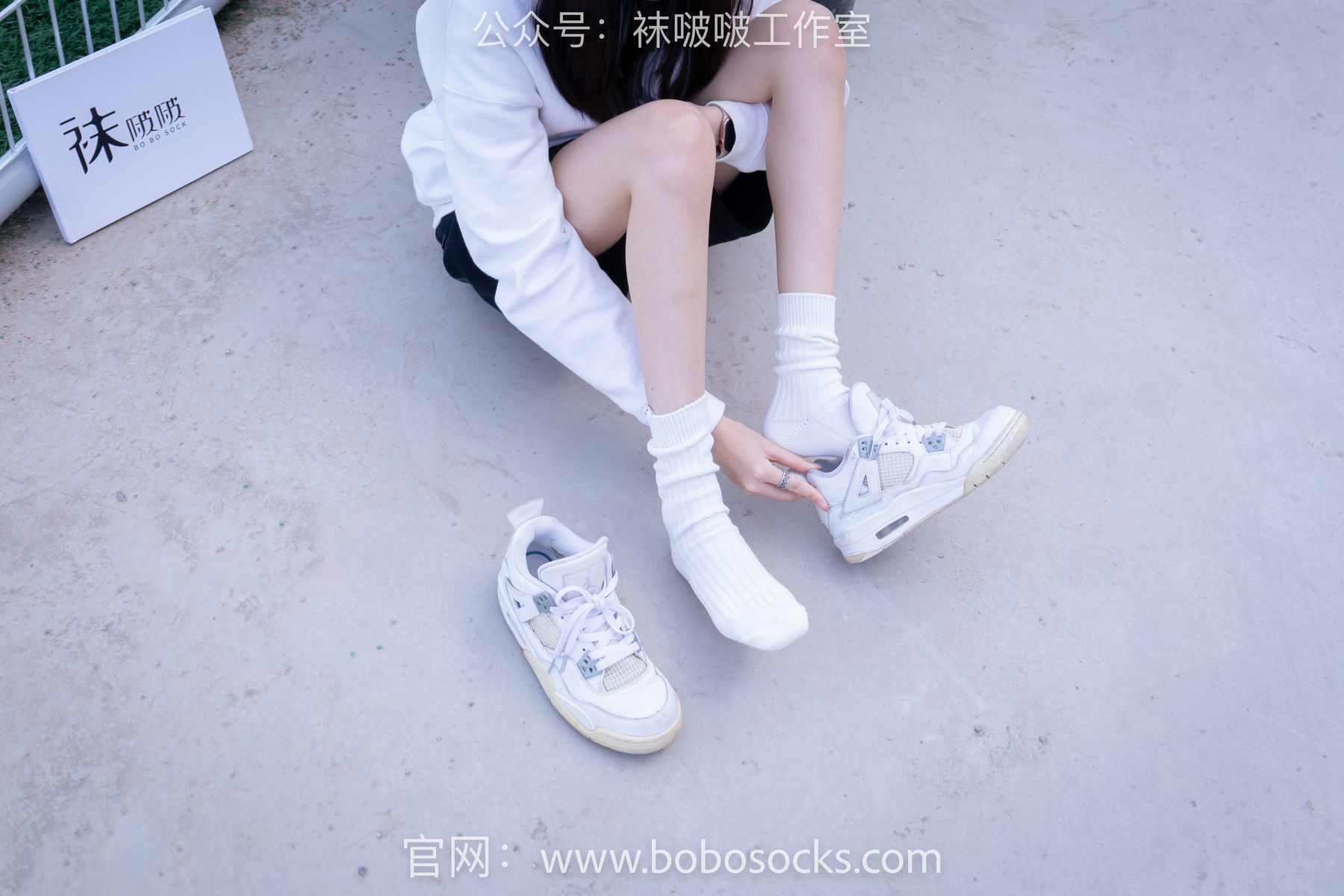 图片[60]-BoBoSocks袜啵啵 No.103 稚予-AJ篮球鞋、白棉袜、裸足[134P]-六色网