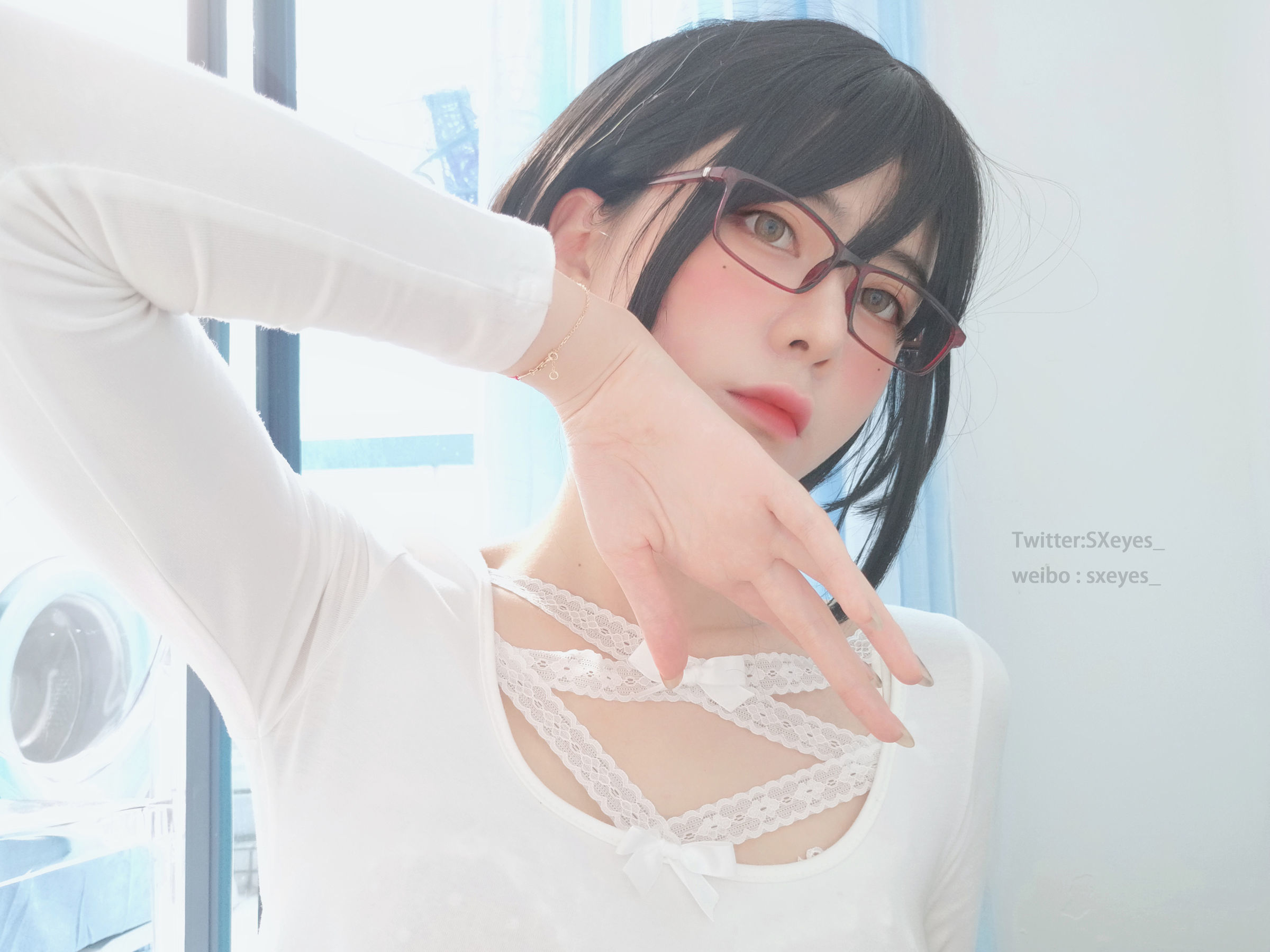 图片[5]-萌妹子眼酱大魔王w 白蕾丝姐姐[27P]-六色网