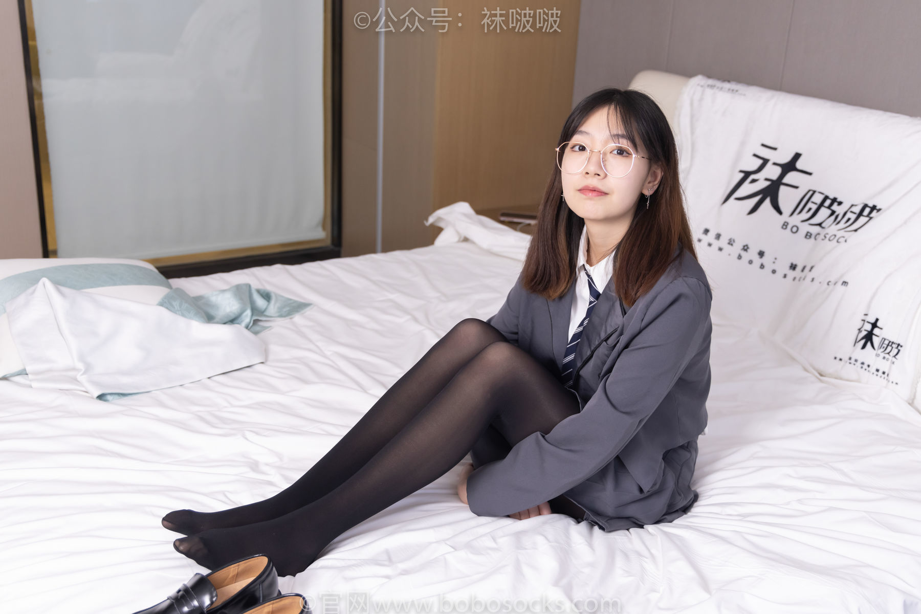 图片[91]-BoBoSocks袜啵啵 No.060 小甜豆-JK制服、皮鞋、厚黑丝[131P]-六色网