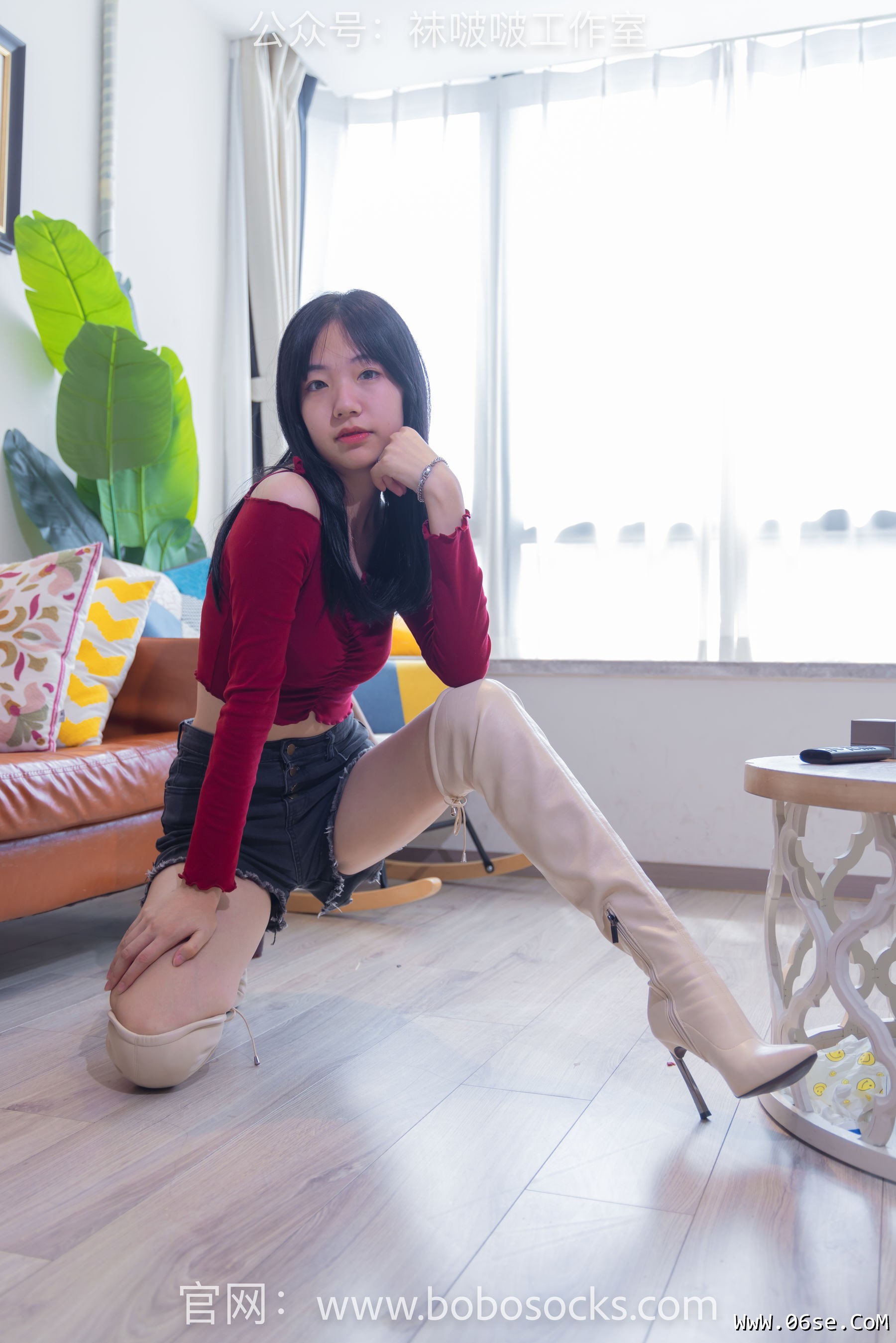 图片[106]-BoBoSocks袜啵啵 No.120 小甜豆-高跟长靴、白棉袜、裸足[170P]-六色网