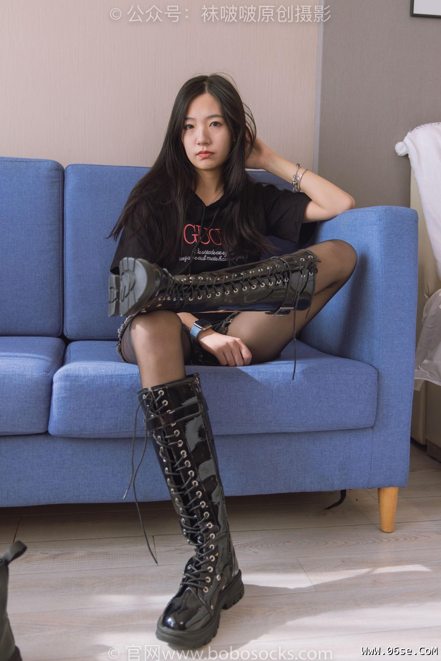 图片[77]-BoBoSocks袜啵啵 No.203 三双靴子、黑丝、网袜[144P]-六色网