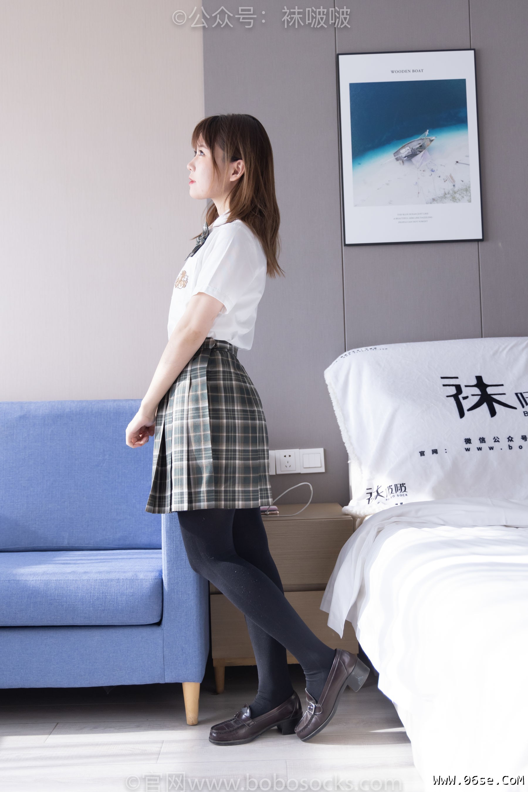 图片[2]-BoBoSocks袜啵啵 No.056 朵朵-JK制服、皮鞋、厚黑丝[135P]-六色网
