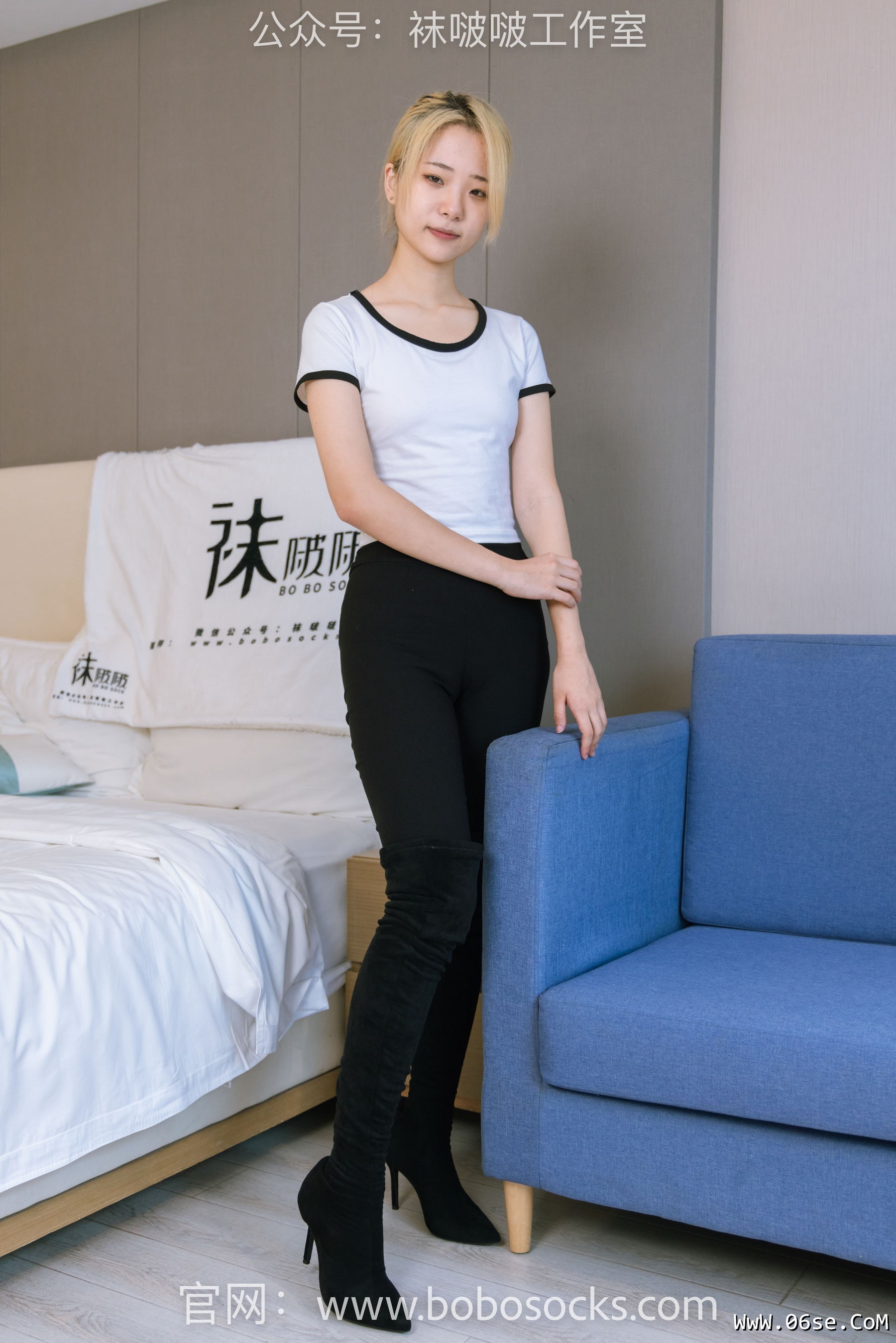 图片[139]-BoBoSocks袜啵啵 No.122 小淳-高跟长靴、白棉袜、裸足[149P]-六色网