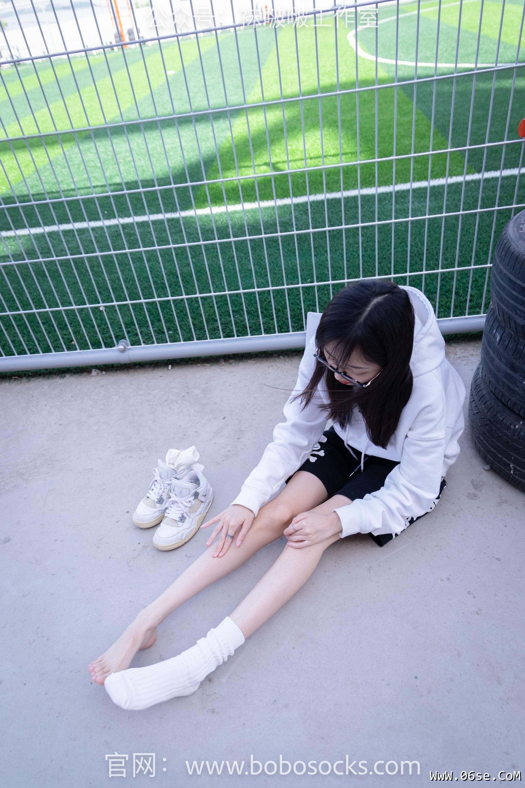 图片[99]-BoBoSocks袜啵啵 No.103 稚予-AJ篮球鞋、白棉袜、裸足[134P]-六色网
