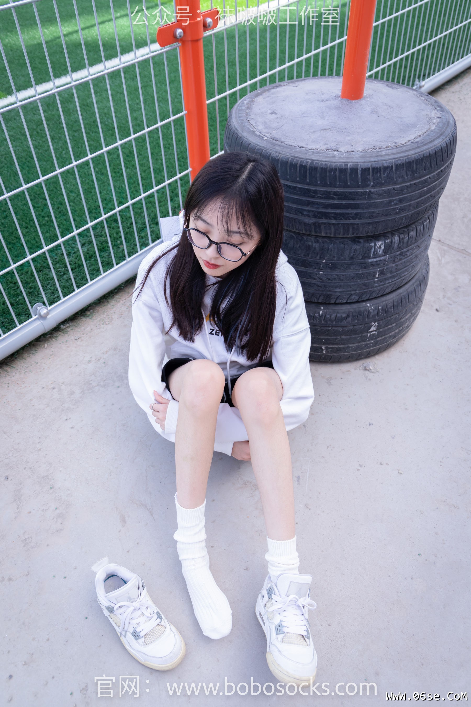 图片[42]-BoBoSocks袜啵啵 No.103 稚予-AJ篮球鞋、白棉袜、裸足[134P]-六色网