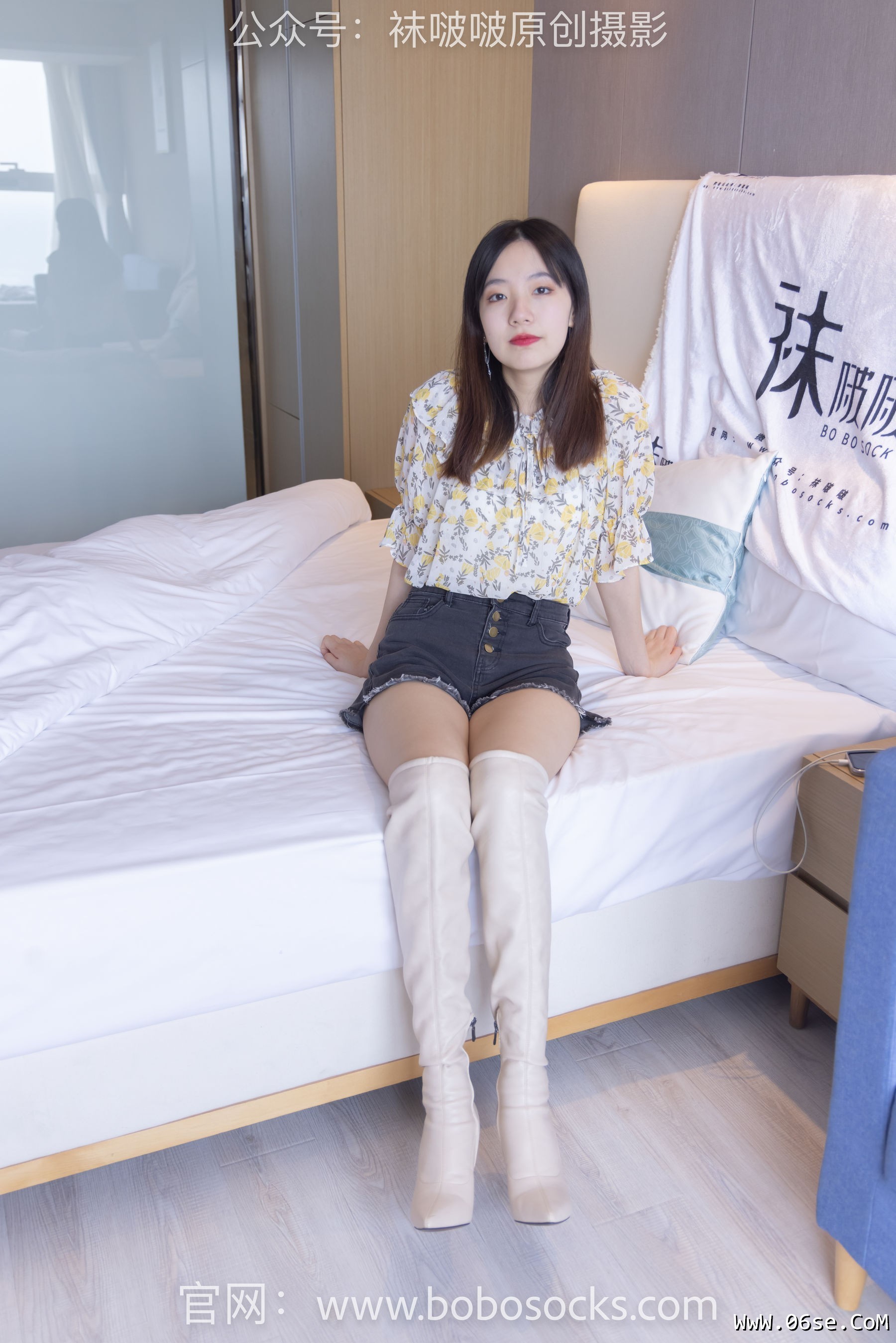 图片[139]-BoBoSocks袜啵啵 No.136 小甜豆-高跟长靴、白棉袜、裸足[200P]-六色网