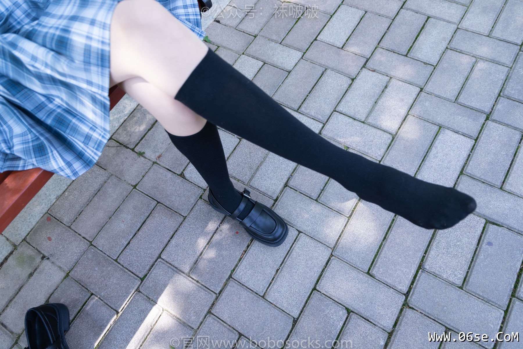 图片[45]-BoBoSocks袜啵啵 No.007 稚予-JK制服、皮鞋、黑色中筒棉袜、肉丝[143P]-六色网