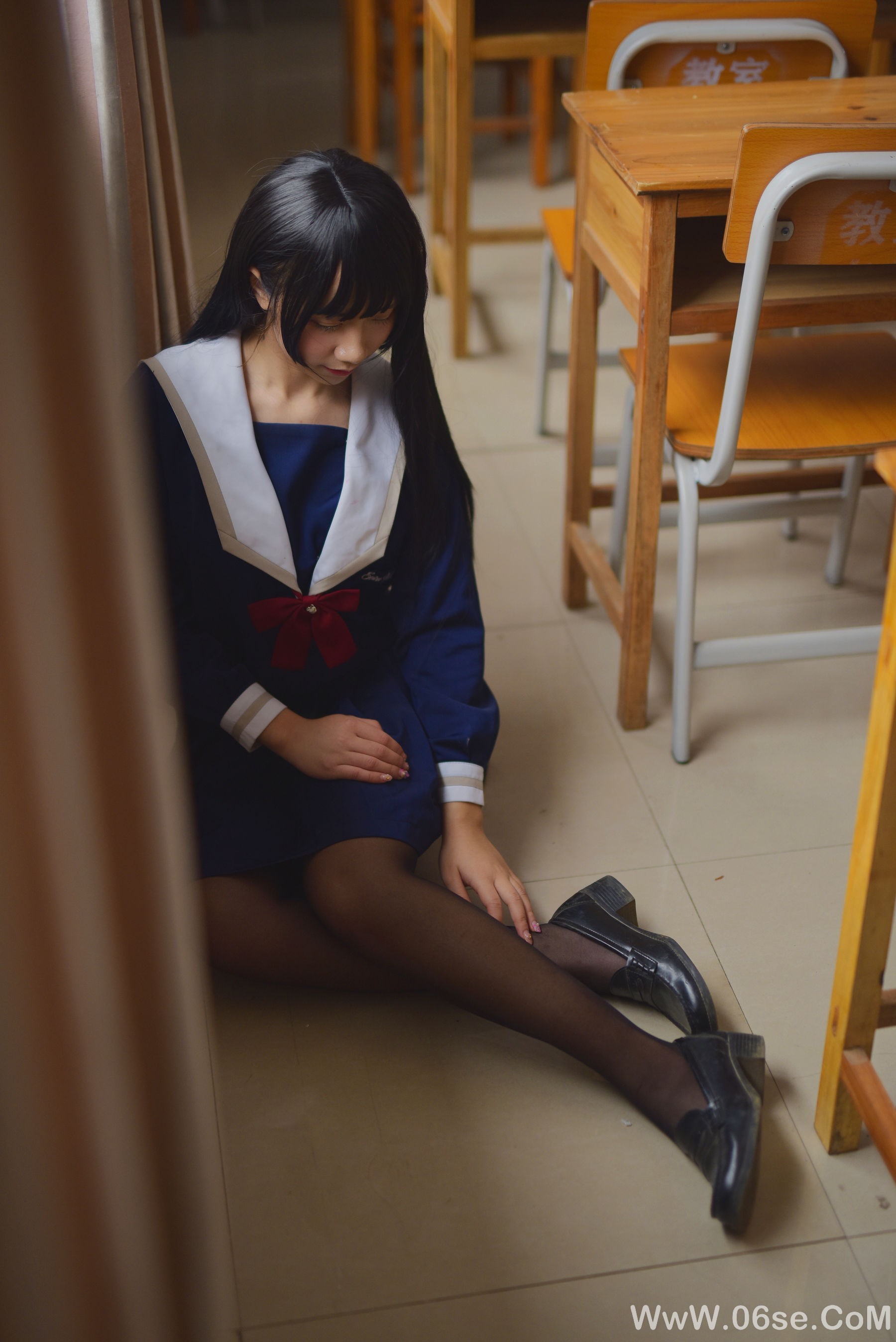 图片[10]-动漫博主九曲Jean JK露脐制服[30P]-六色网
