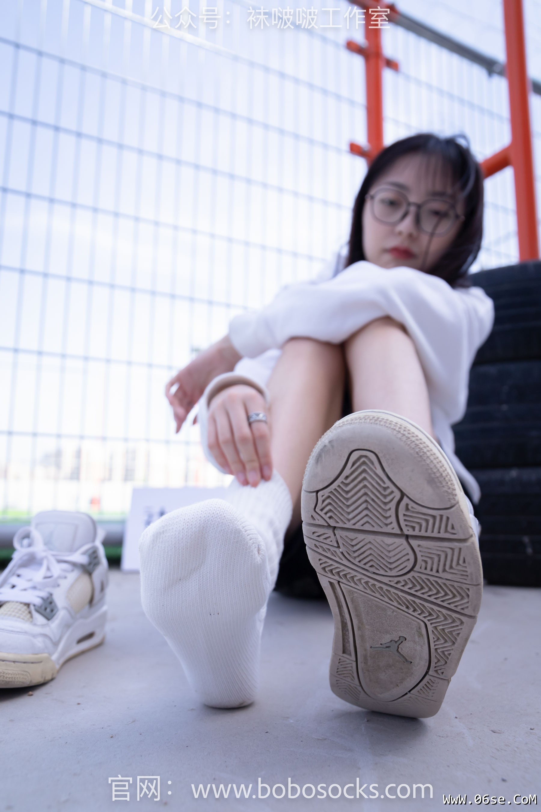图片[56]-BoBoSocks袜啵啵 No.103 稚予-AJ篮球鞋、白棉袜、裸足[134P]-六色网