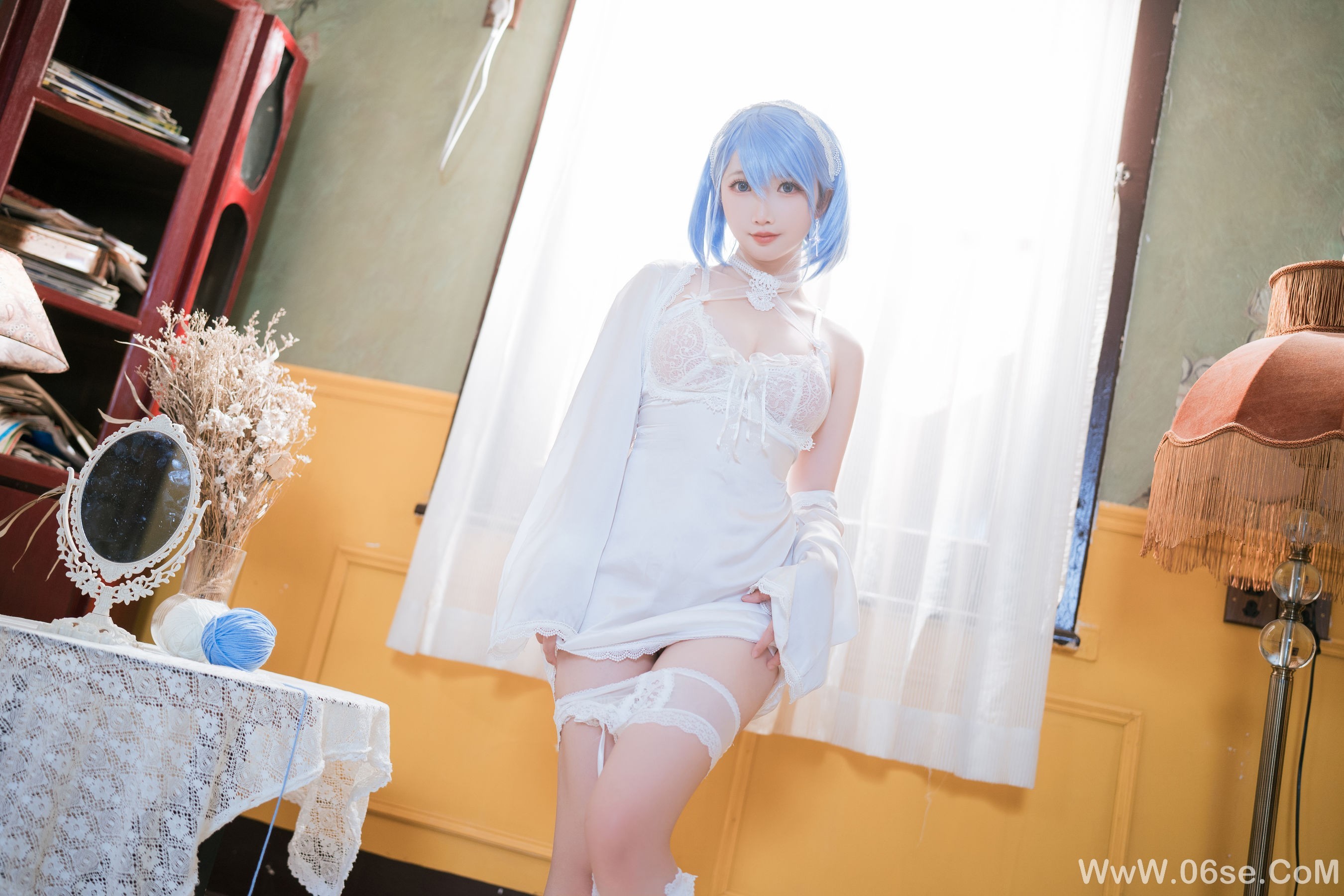图片[33]-可爱人气Coser 面饼仙儿 – 碧蓝航线 恰巴耶夫睡衣[43P]-六色网