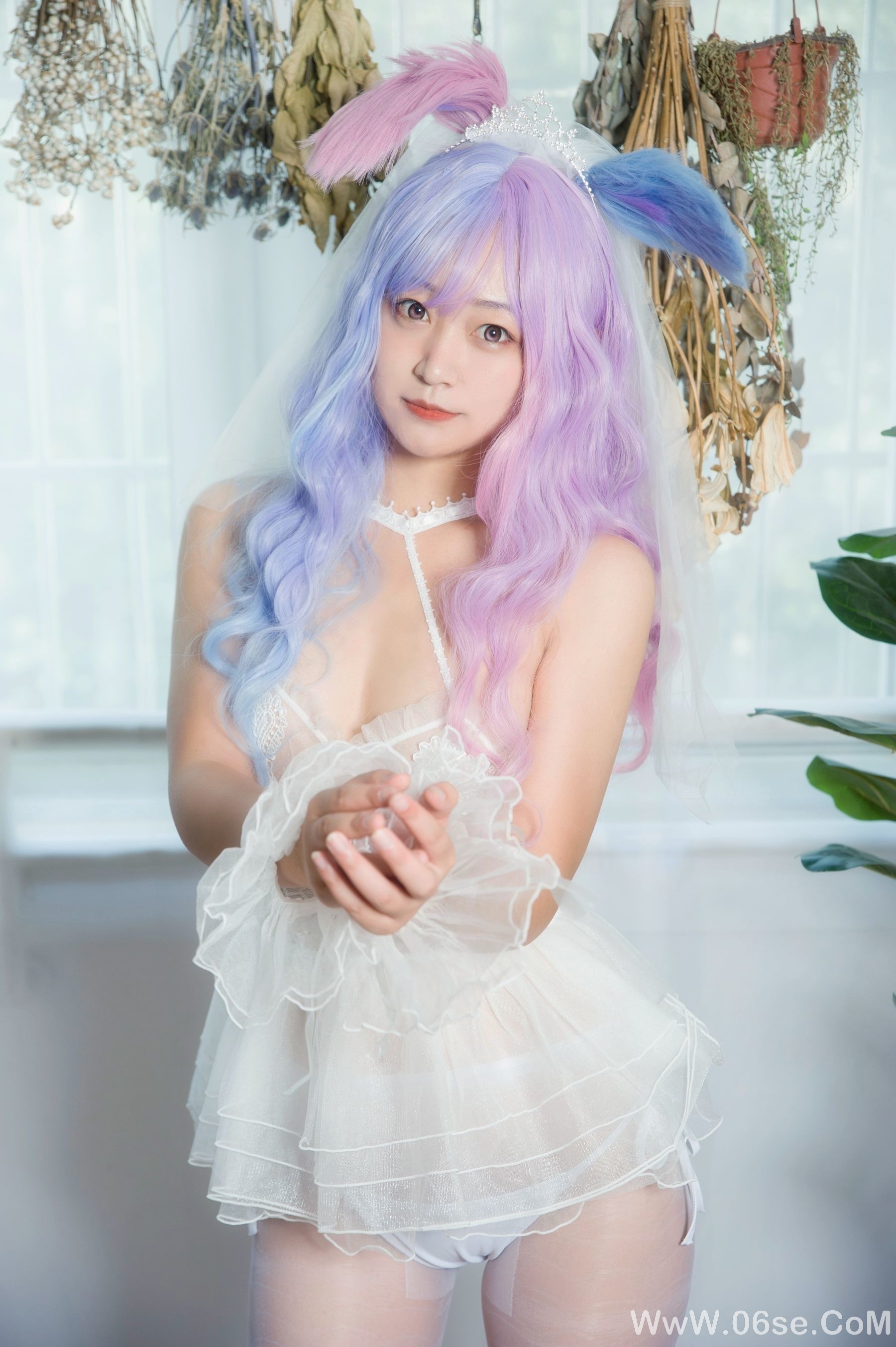 动漫博主大碗排面 婚纱兔白丝婚纱[23P]-六色网