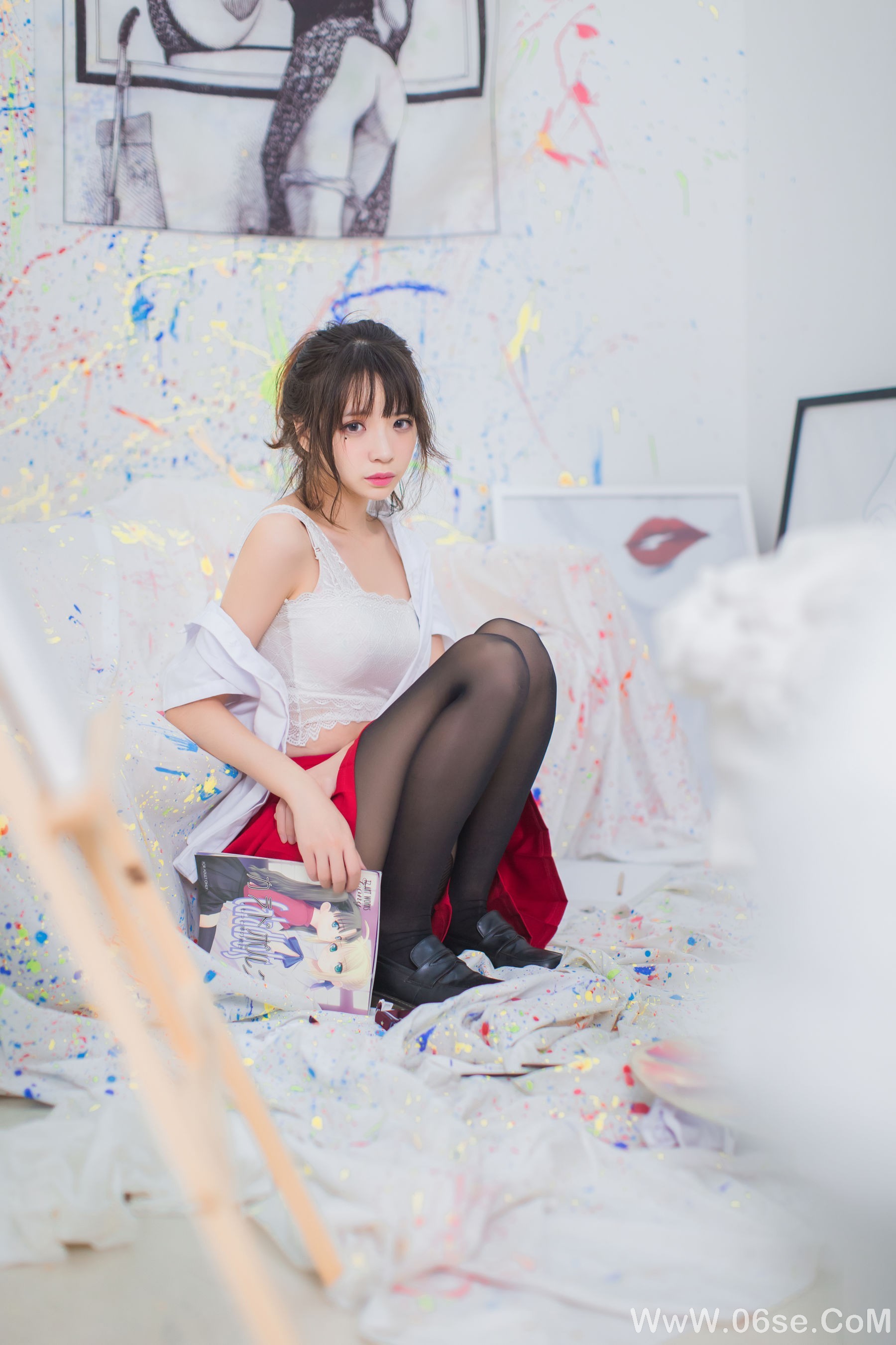 图片[23]-疯猫ss 画室JK少女[23P]-六色网