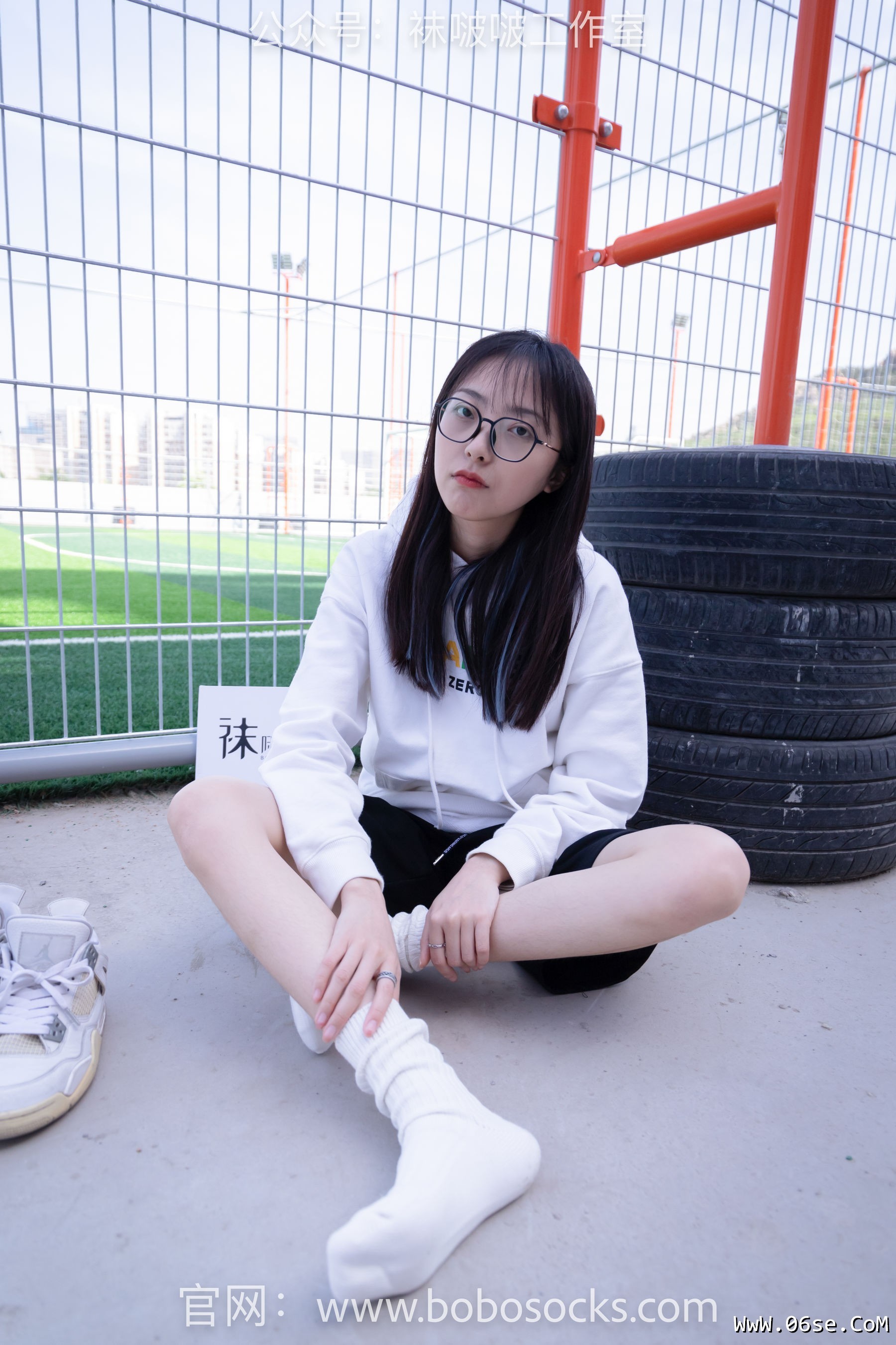 图片[77]-BoBoSocks袜啵啵 No.103 稚予-AJ篮球鞋、白棉袜、裸足[134P]-六色网