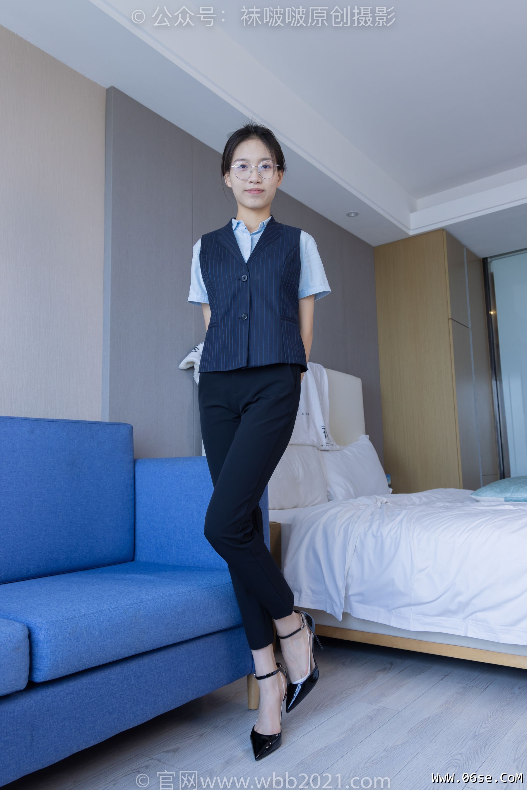 图片[91]-BoBoSocks袜啵啵 No.413 芝士 -高跟鞋、白色吊带船袜、银行制服[145P]-六色网