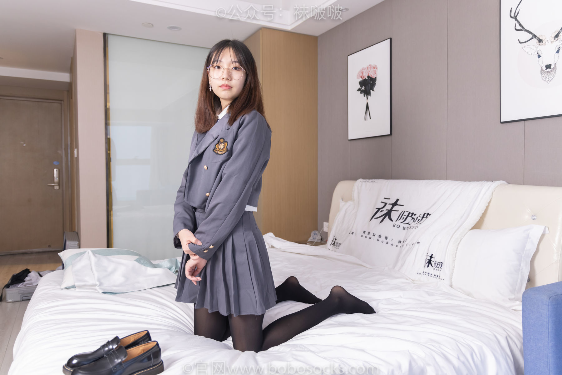 图片[72]-BoBoSocks袜啵啵 No.060 小甜豆-JK制服、皮鞋、厚黑丝[131P]-六色网