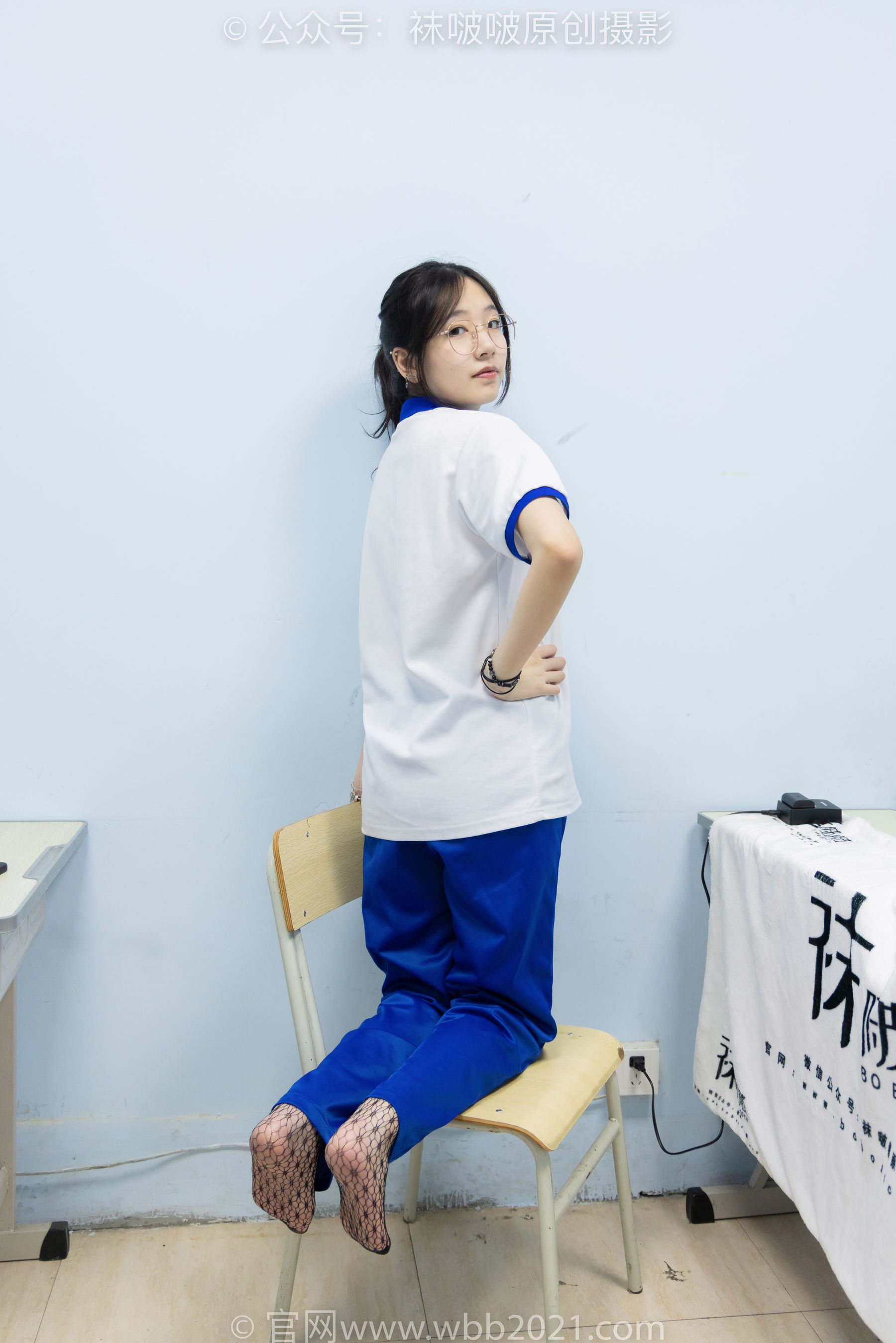 图片[22]-BoBoSocks袜啵啵 No.375 小甜豆 -高跟鞋、黑色蕾丝网袜、校服裤里丝[160P]-六色网