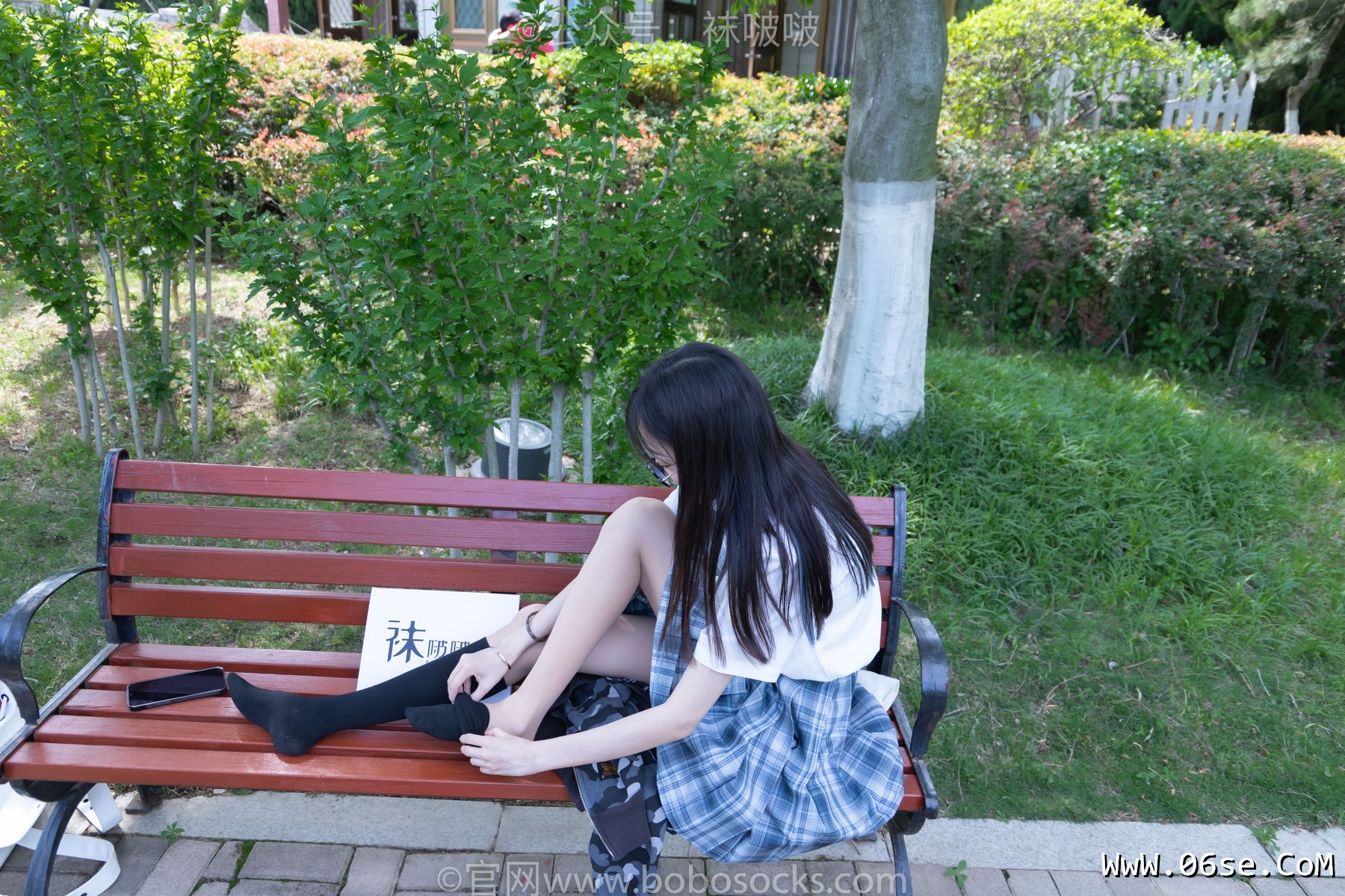 图片[101]-BoBoSocks袜啵啵 No.007 稚予-JK制服、皮鞋、黑色中筒棉袜、肉丝[143P]-六色网