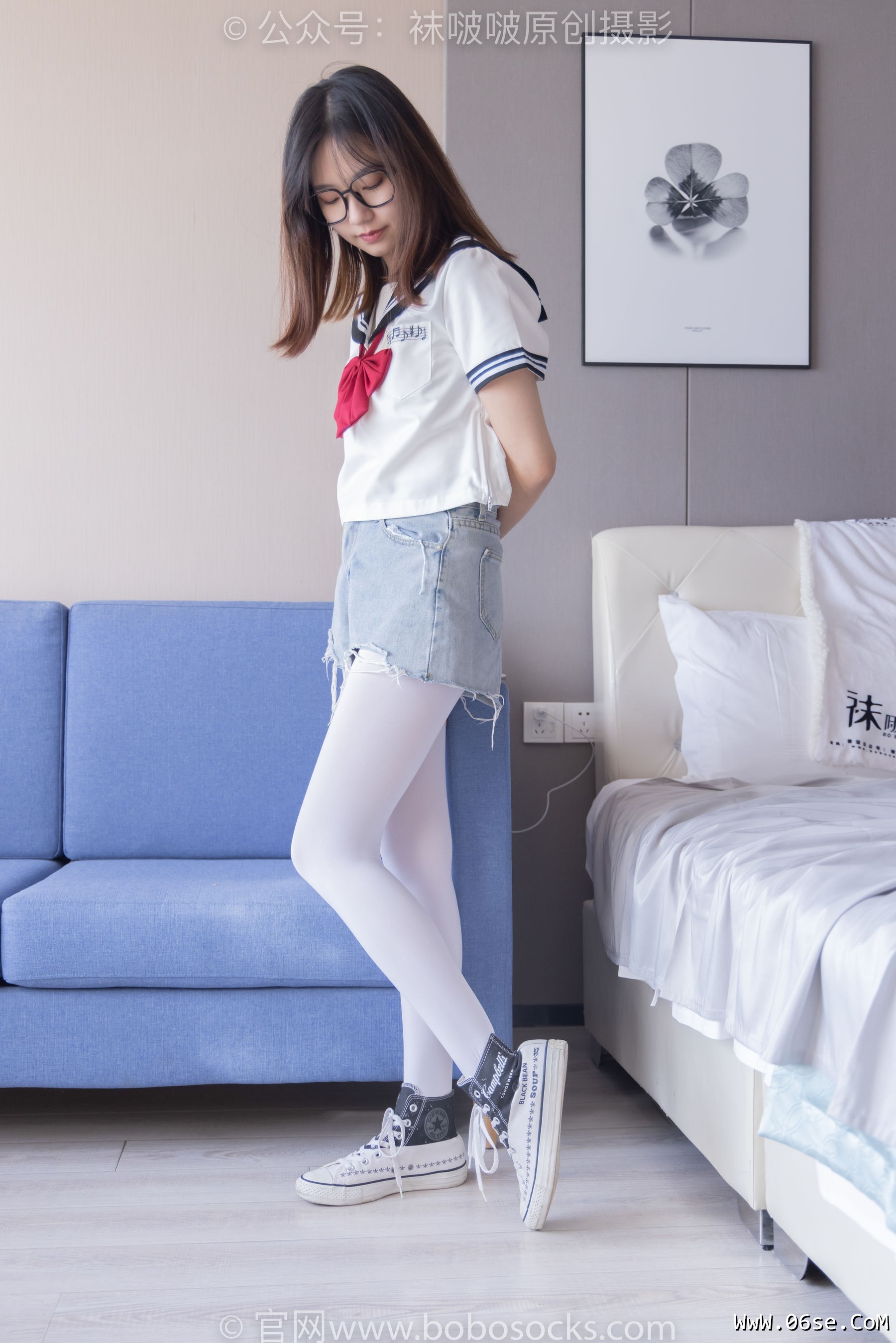 图片[13]-BoBoSocks袜啵啵 No.215 小甜豆-三双帆布鞋板鞋、厚白丝、黑丝[144P]-六色网