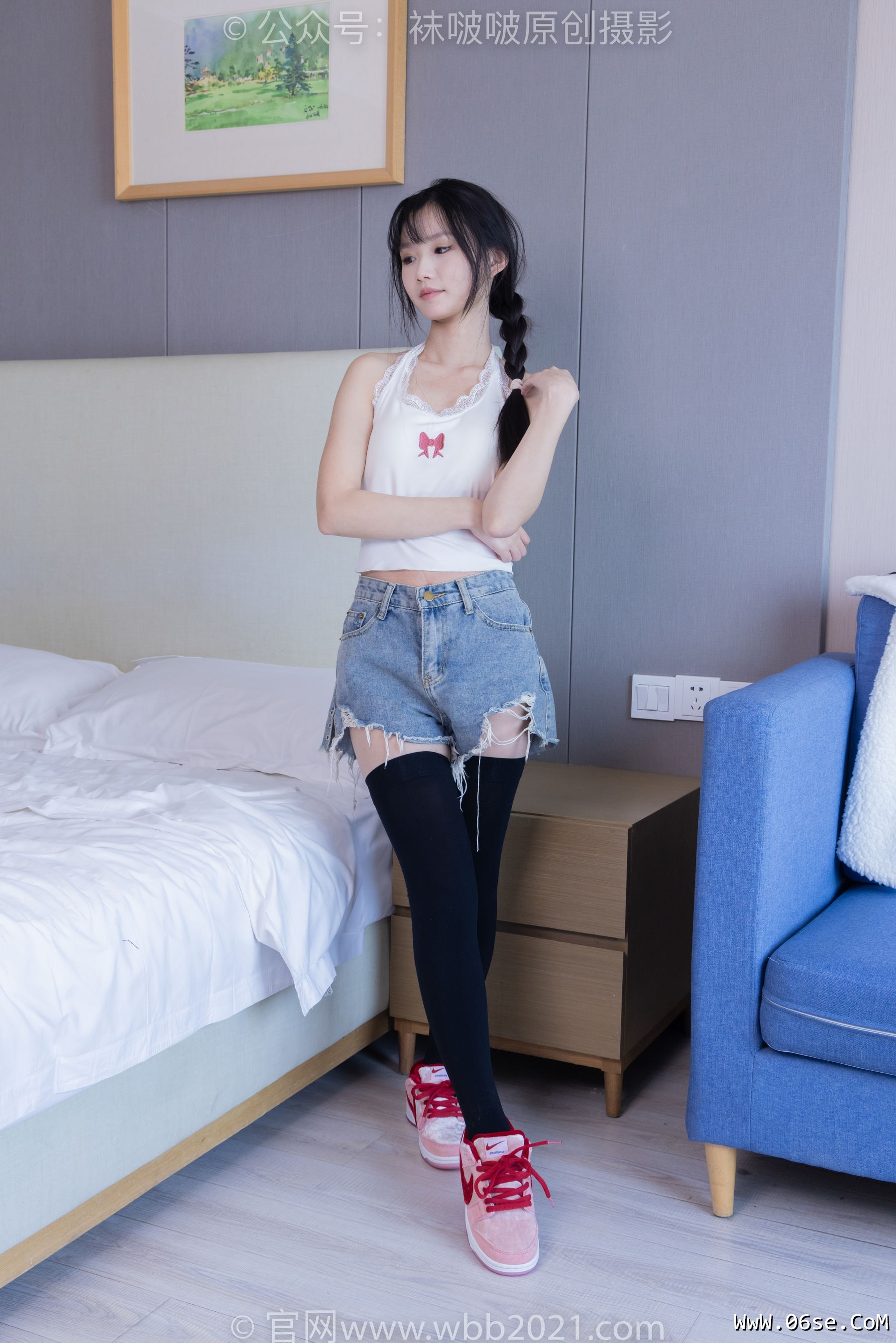 图片[83]-BoBoSocks袜啵啵 No.390 甜甜圈 -板鞋、厚黑丝大腿袜、厚白丝大腿袜[148P]-六色网