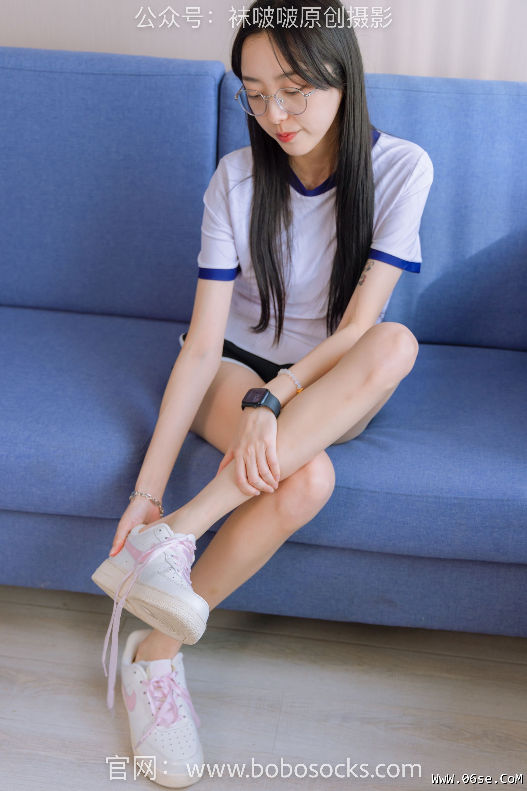 图片[32]-BoBoSocks袜啵啵 No.147 稚予-空军一号板鞋、白棉袜、体操服[139P]-六色网