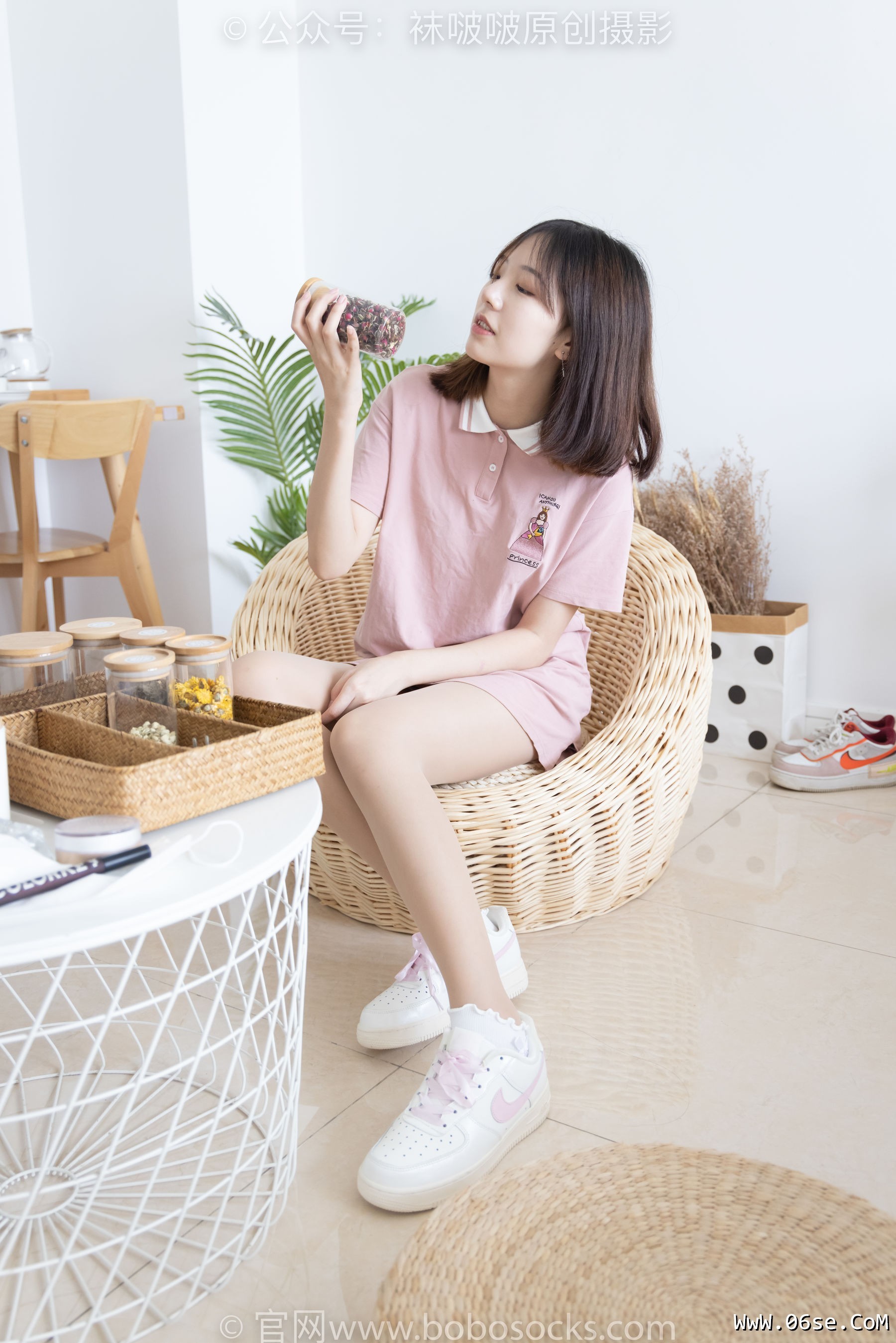 图片[53]-BoBoSocks袜啵啵 No.163 小甜豆-空军一号板鞋、白棉袜、肉丝[135P]-六色网