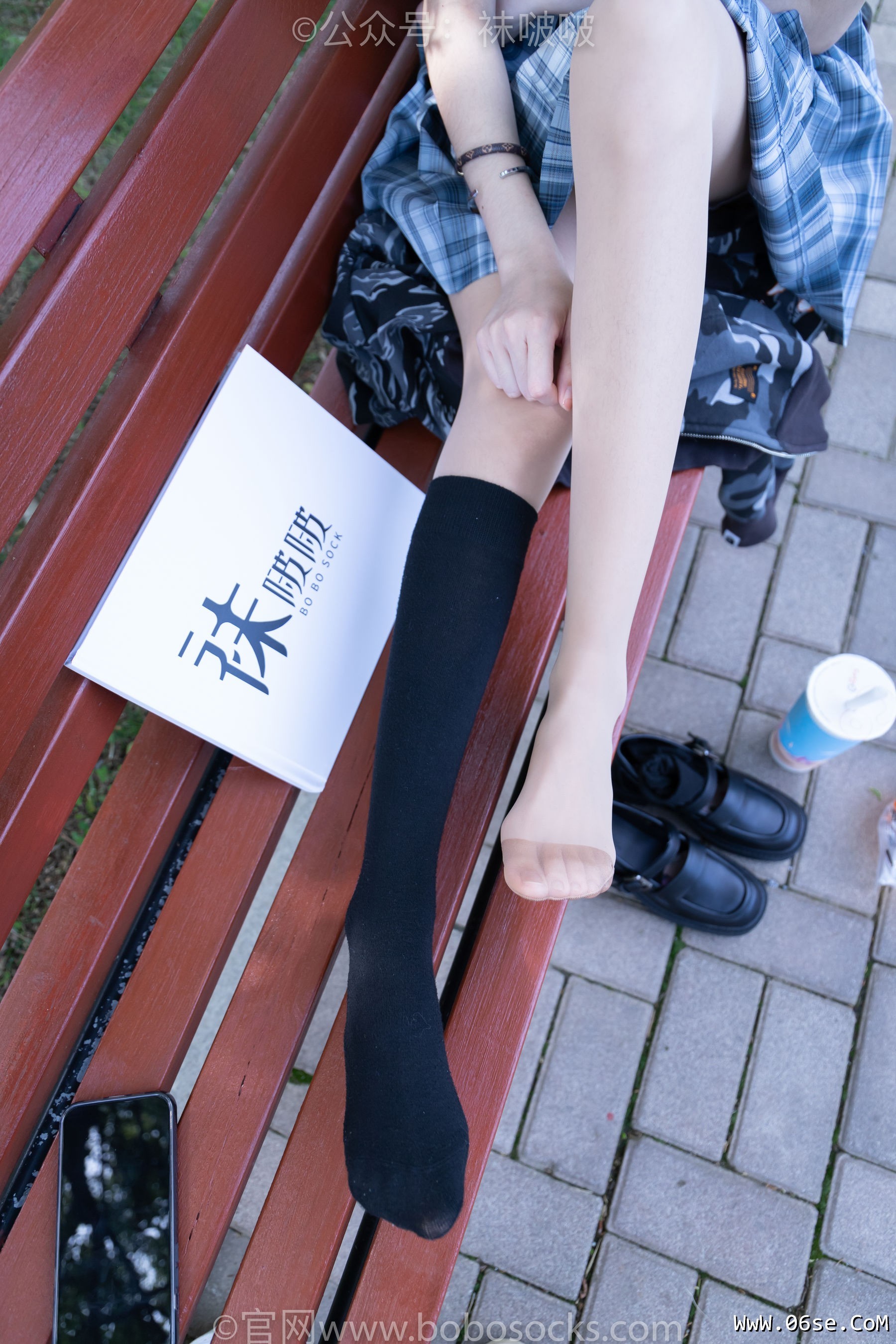 图片[109]-BoBoSocks袜啵啵 No.007 稚予-JK制服、皮鞋、黑色中筒棉袜、肉丝[143P]-六色网