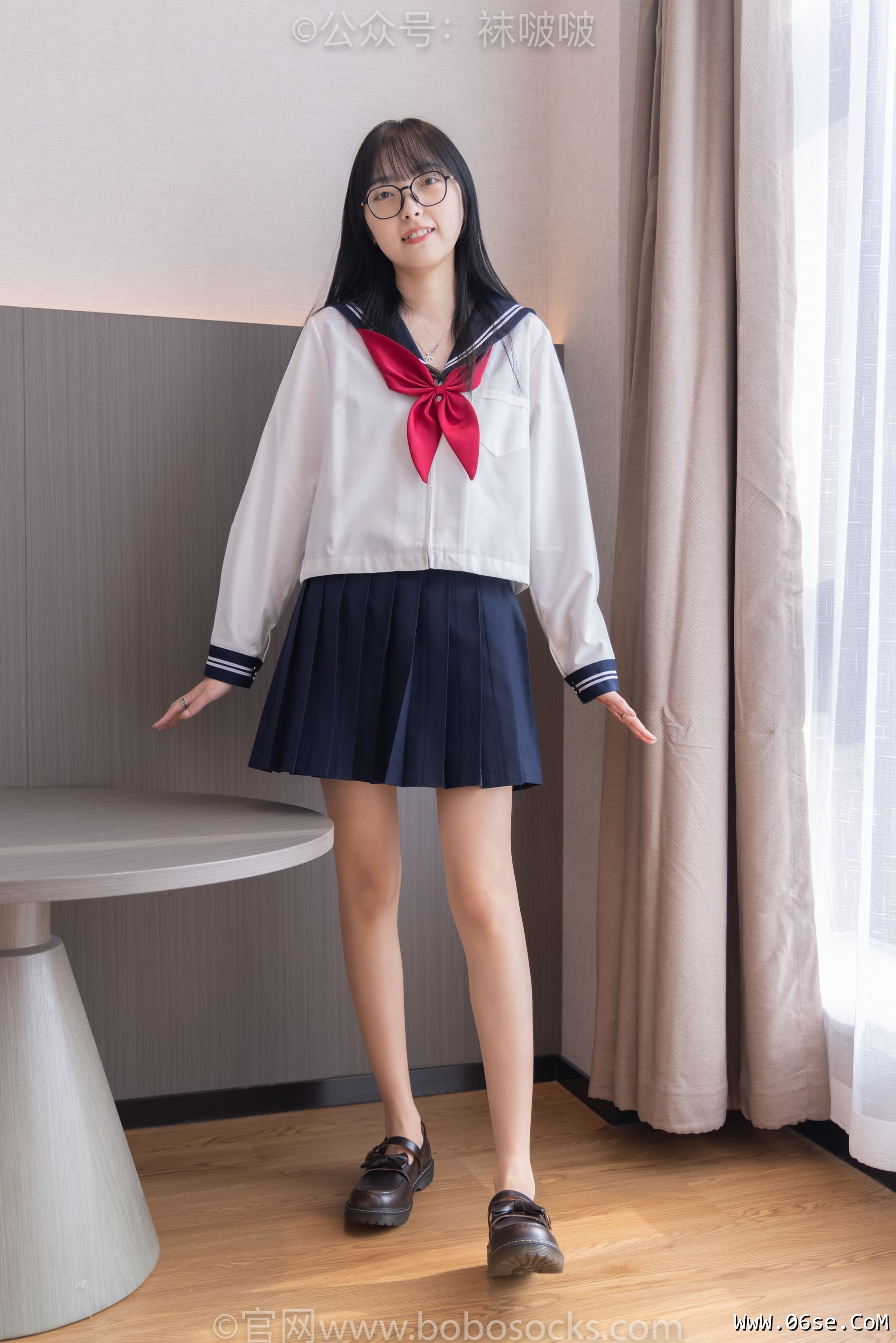 图片[7]-BoBoSocks袜啵啵 积分限定作品005 稚予-JK制服、皮鞋、油亮肉丝、踩蛋糕[133P]-六色网
