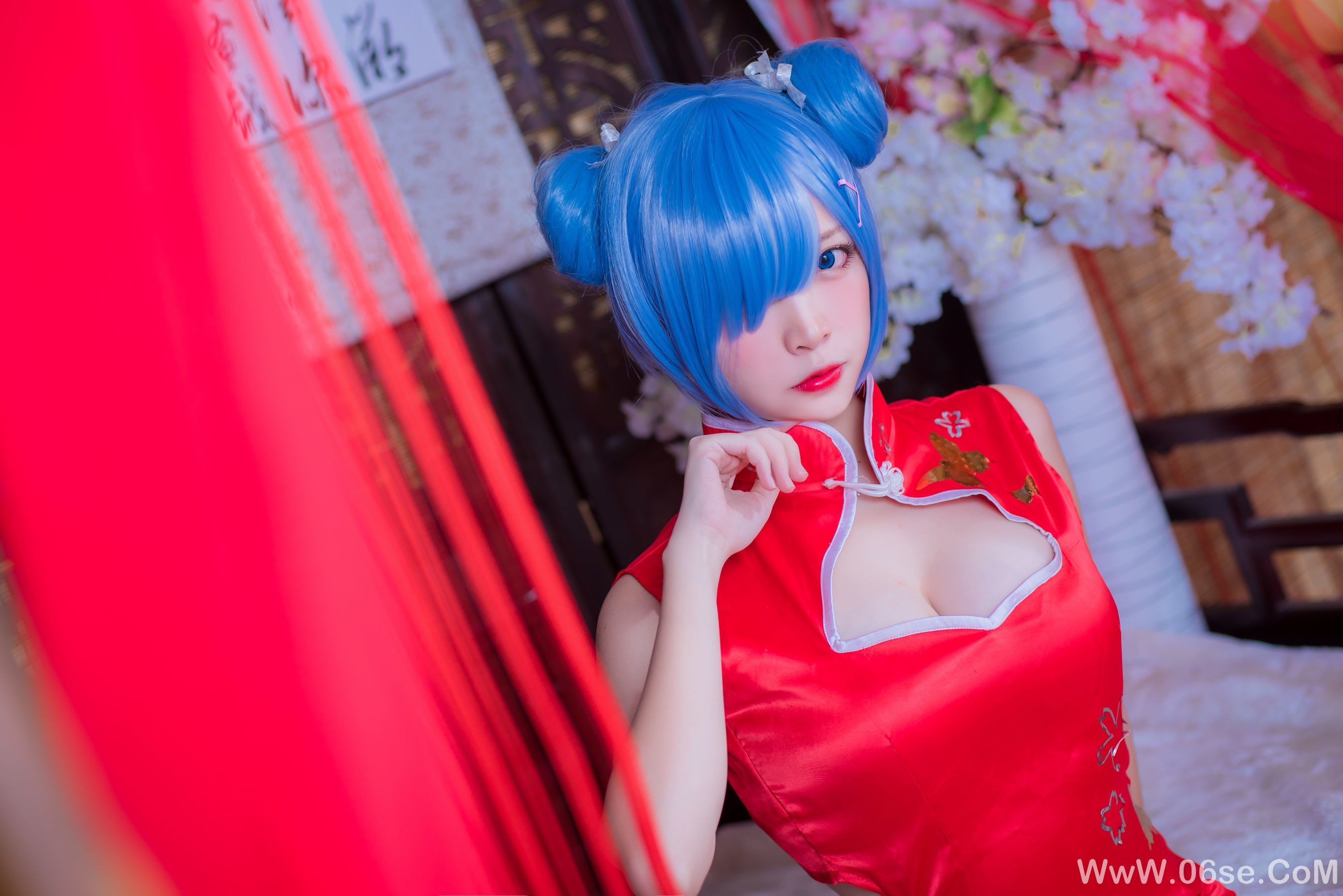 图片[2]-人气Coser二佐Nisa 蕾姆旗袍[30P]-六色网