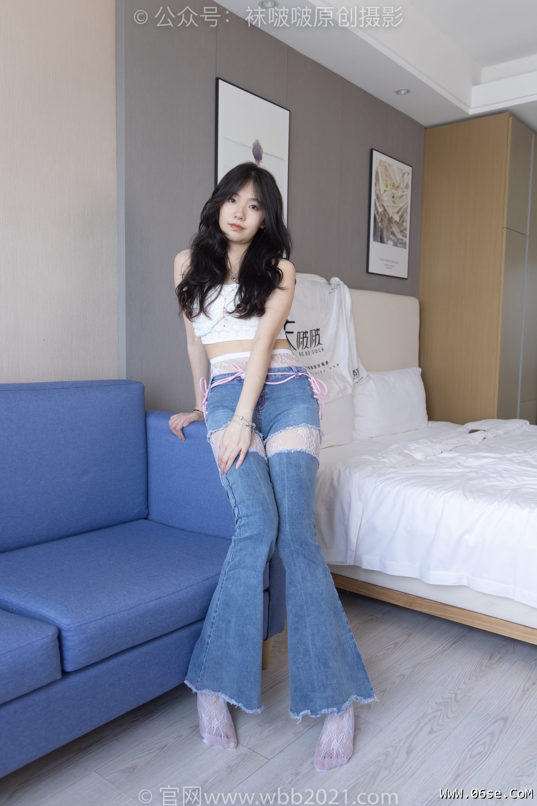 图片[133]-BoBoSocks袜啵啵 No.231 小甜豆-板鞋、白色蕾丝袜、可拆卸牛仔裤、裤里丝[154P]-六色网