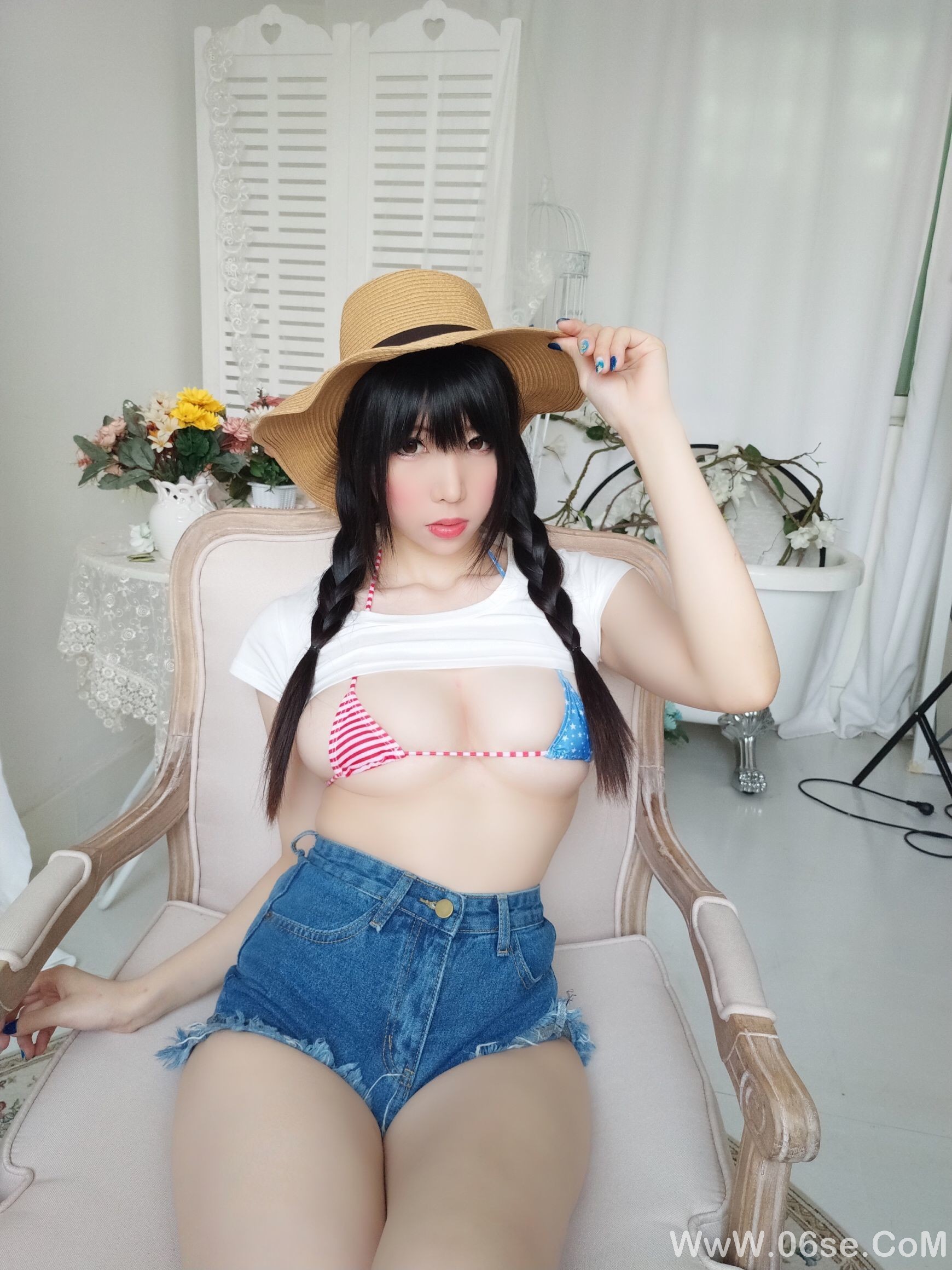 图片[12]-二次元巨乳美女鹿野希 牛仔女郎[84P]-六色网