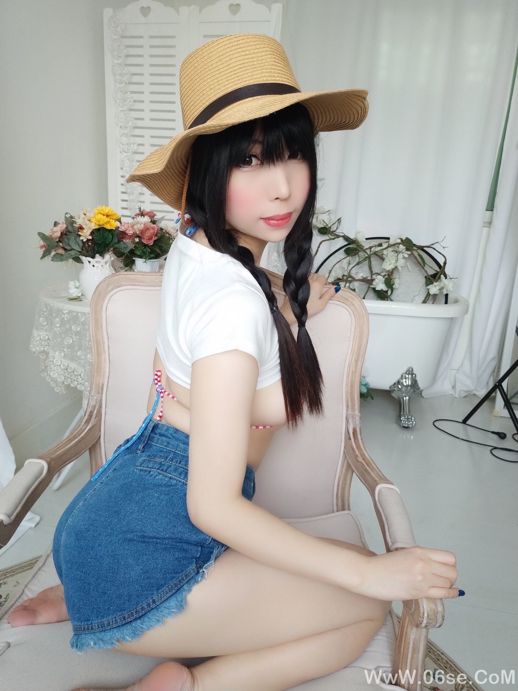 图片[18]-二次元巨乳美女鹿野希 牛仔女郎[84P]-六色网