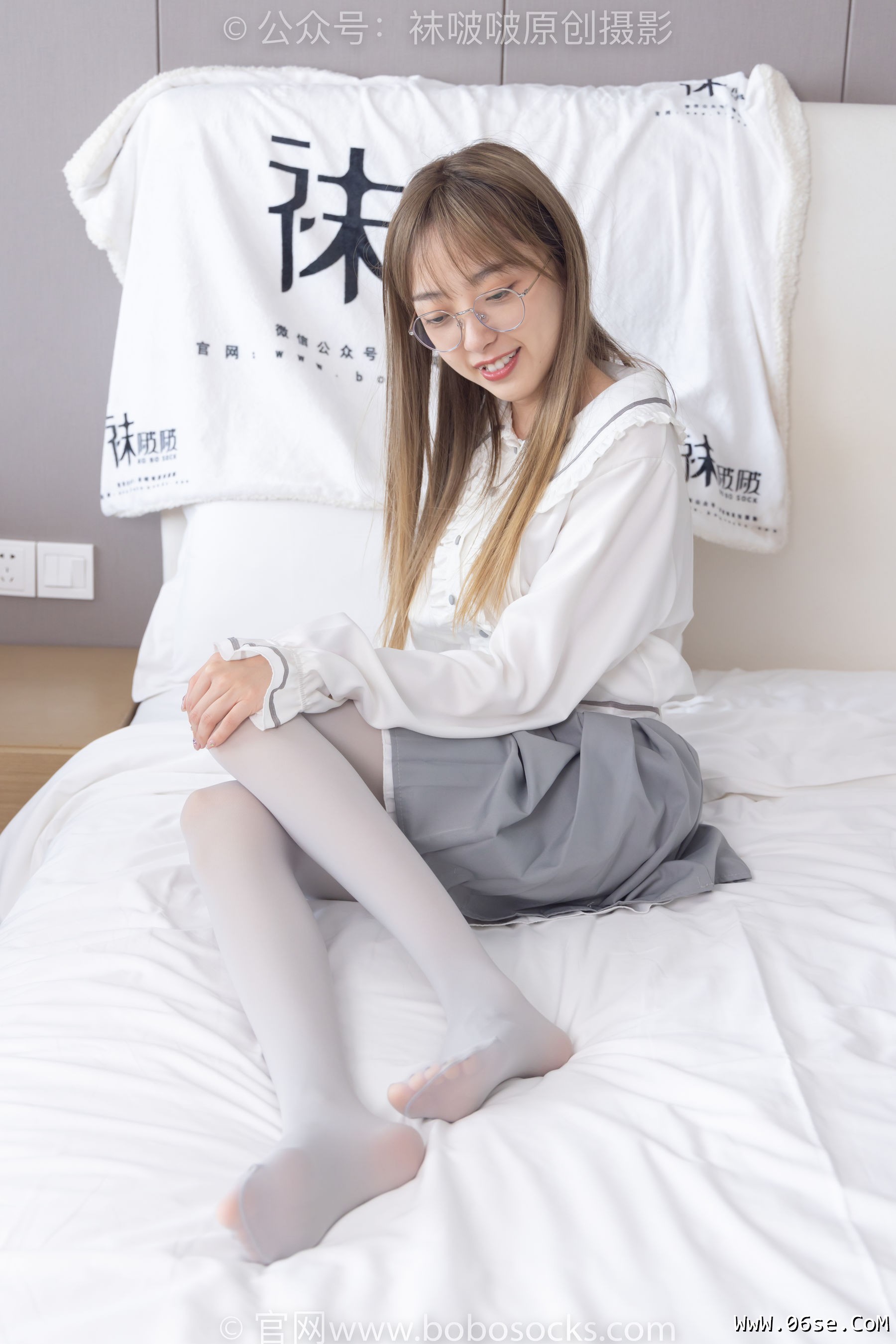 图片[9]-BoBoSocks袜啵啵 No.213 稚予 -黑皮鞋、厚灰丝[140P]-六色网