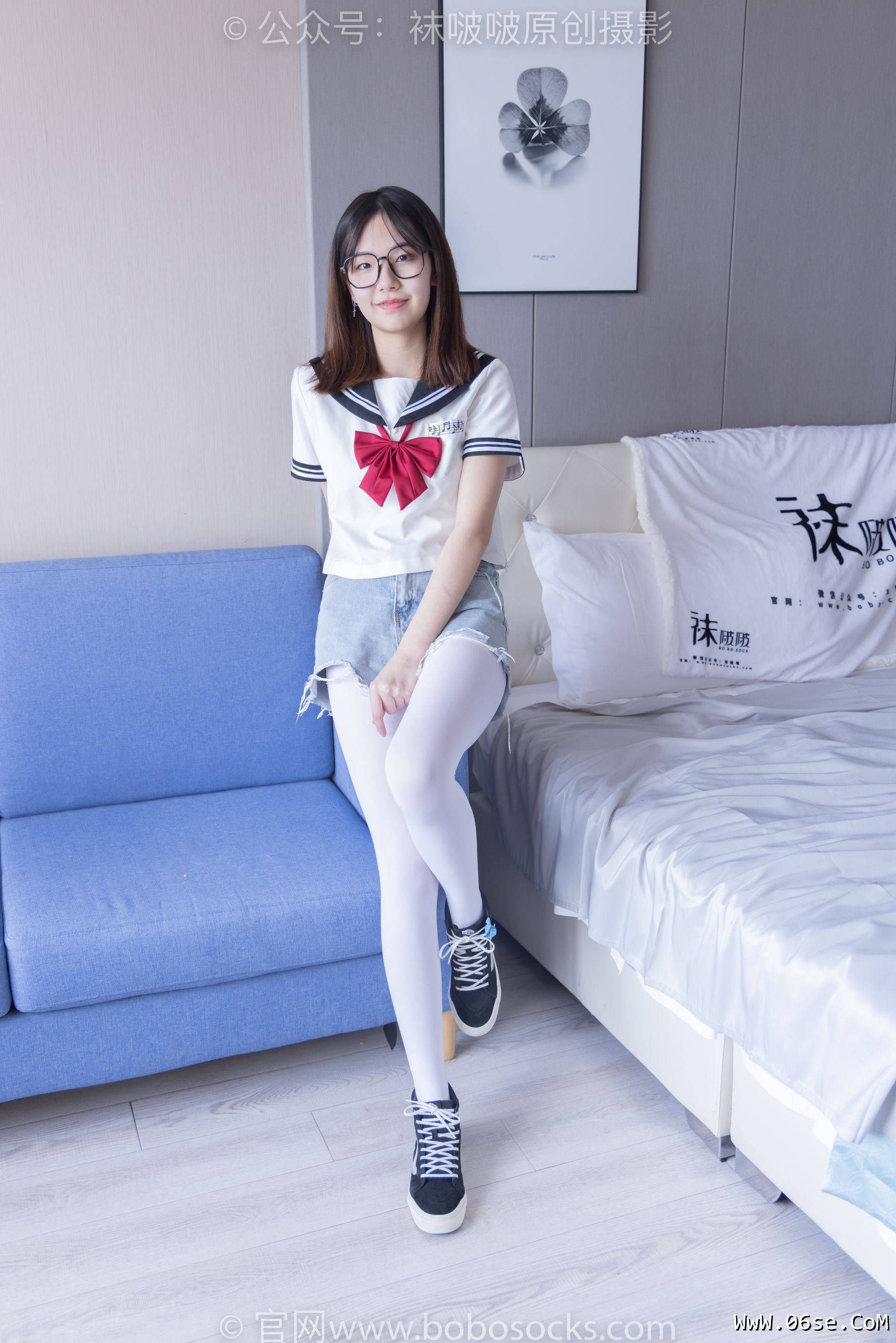 图片[55]-BoBoSocks袜啵啵 No.215 小甜豆-三双帆布鞋板鞋、厚白丝、黑丝[144P]-六色网