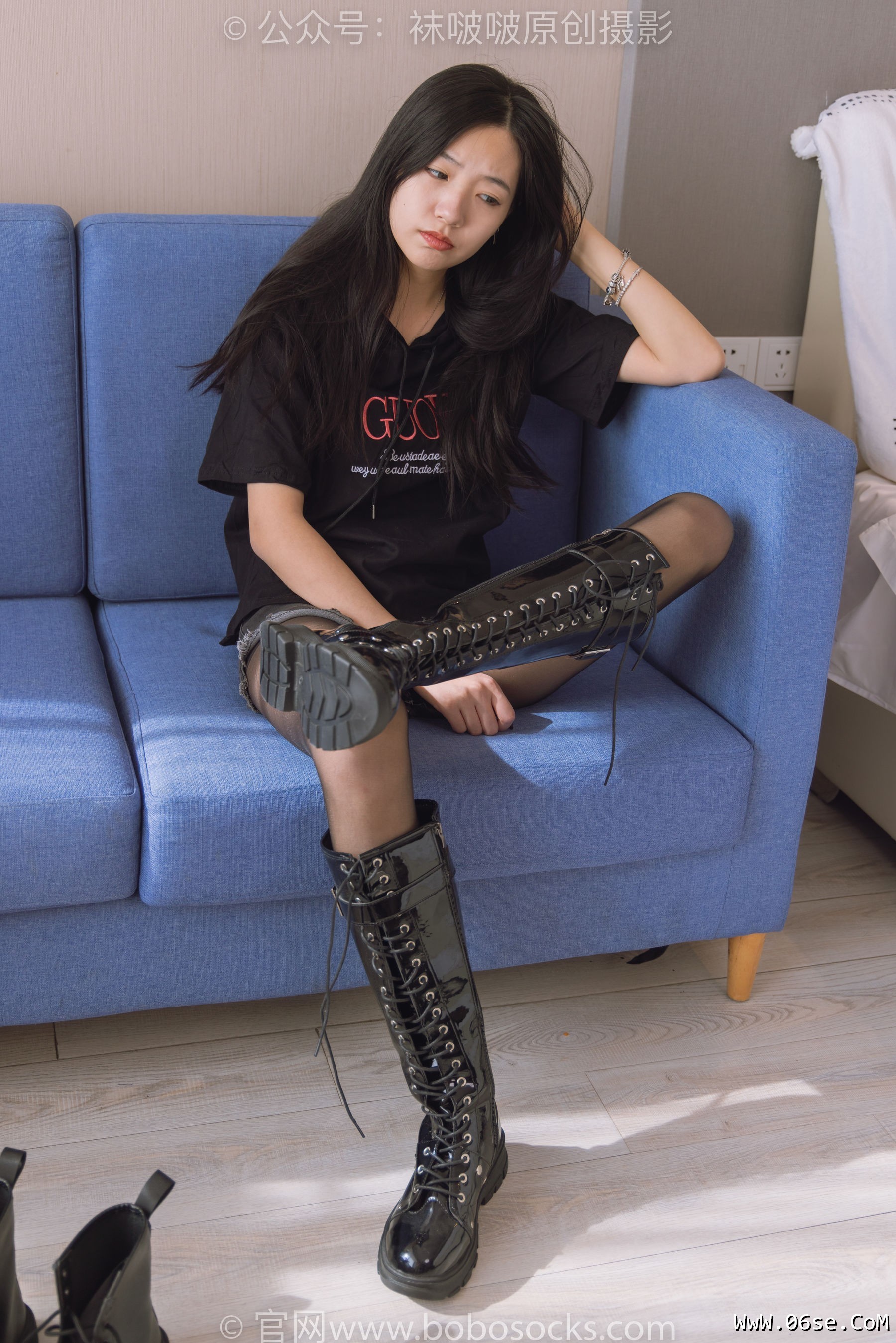图片[76]-BoBoSocks袜啵啵 No.203 三双靴子、黑丝、网袜[144P]-六色网