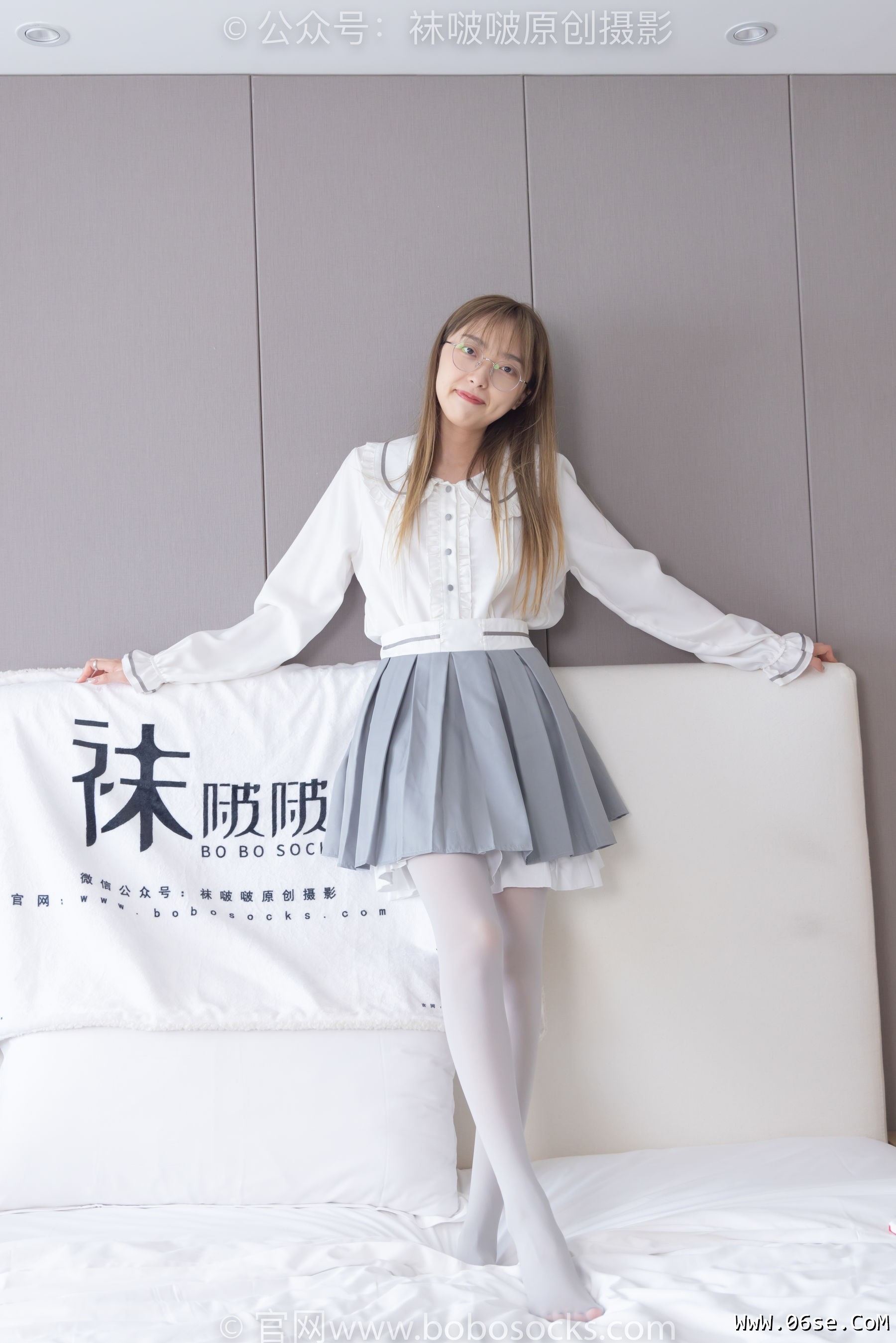图片[126]-BoBoSocks袜啵啵 No.213 稚予 -黑皮鞋、厚灰丝[140P]-六色网