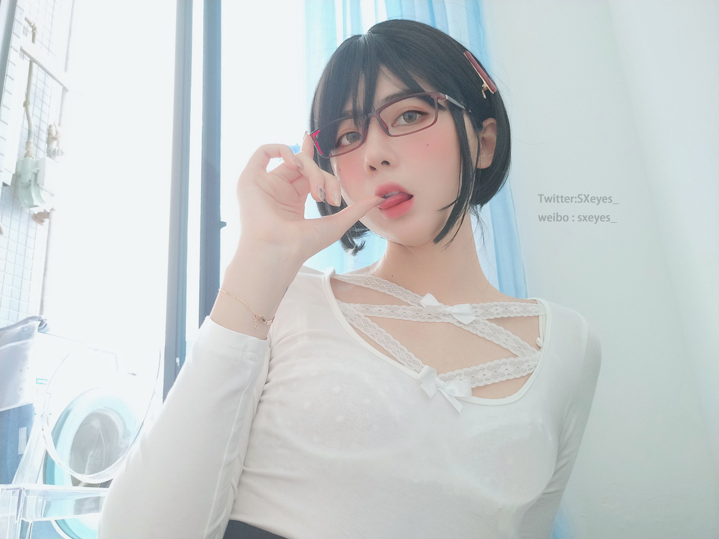 图片[6]-萌妹子眼酱大魔王w 白蕾丝姐姐[27P]-六色网