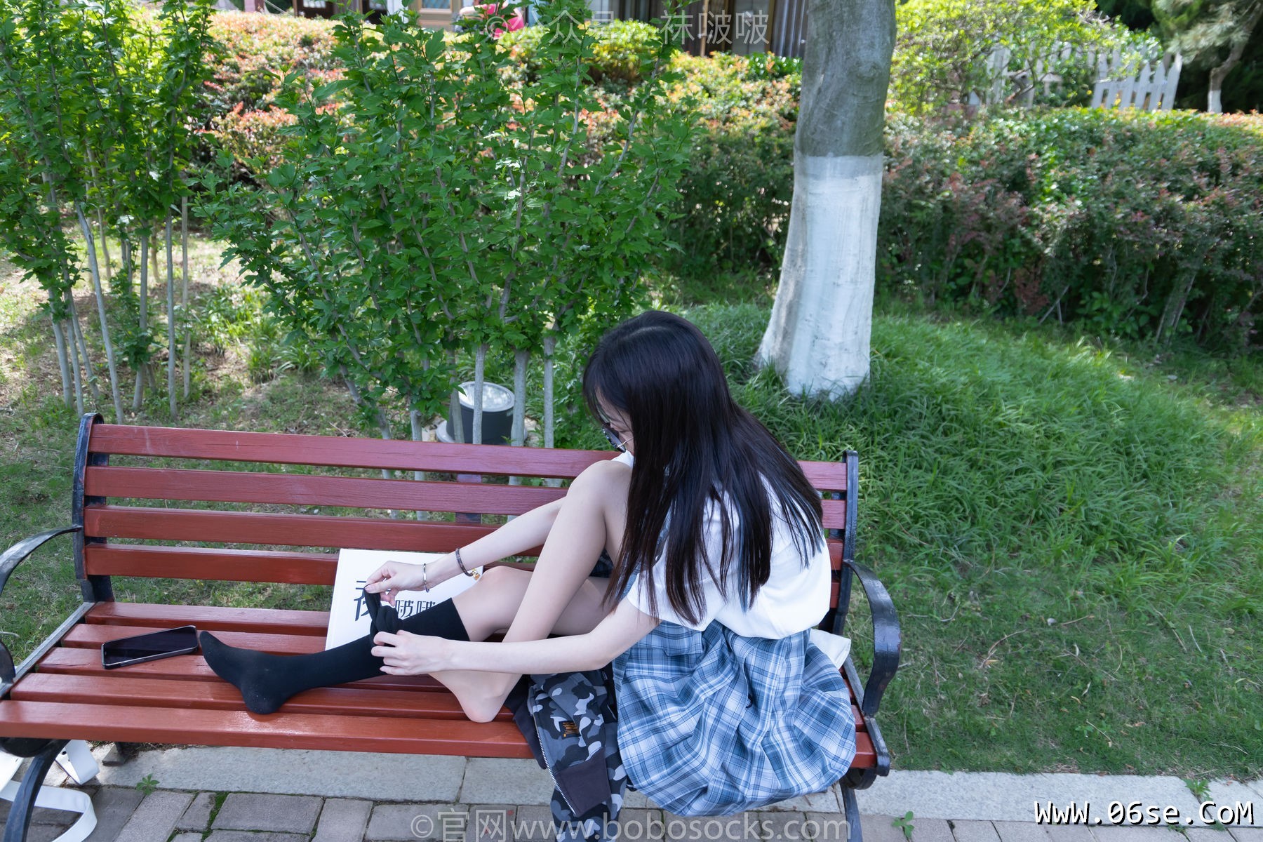 图片[103]-BoBoSocks袜啵啵 No.007 稚予-JK制服、皮鞋、黑色中筒棉袜、肉丝[143P]-六色网