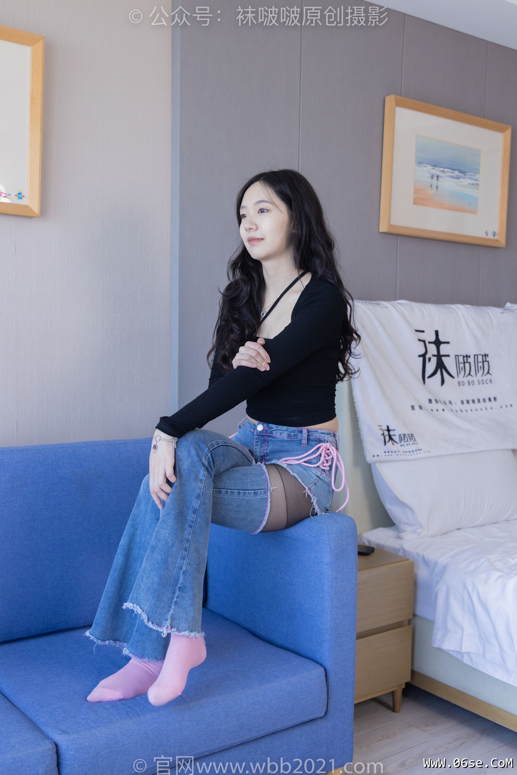 图片[74]-BoBoSocks袜啵啵 No.317 小甜豆 -运动鞋、可拆卸牛仔裤、粉色棉袜、黑丝、裤里丝[140P]-六色网