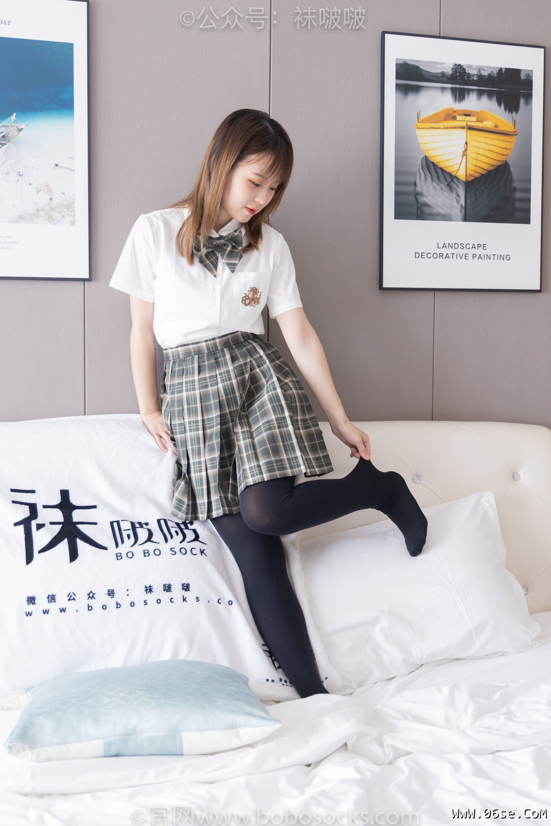 图片[125]-BoBoSocks袜啵啵 No.056 朵朵-JK制服、皮鞋、厚黑丝[135P]-六色网
